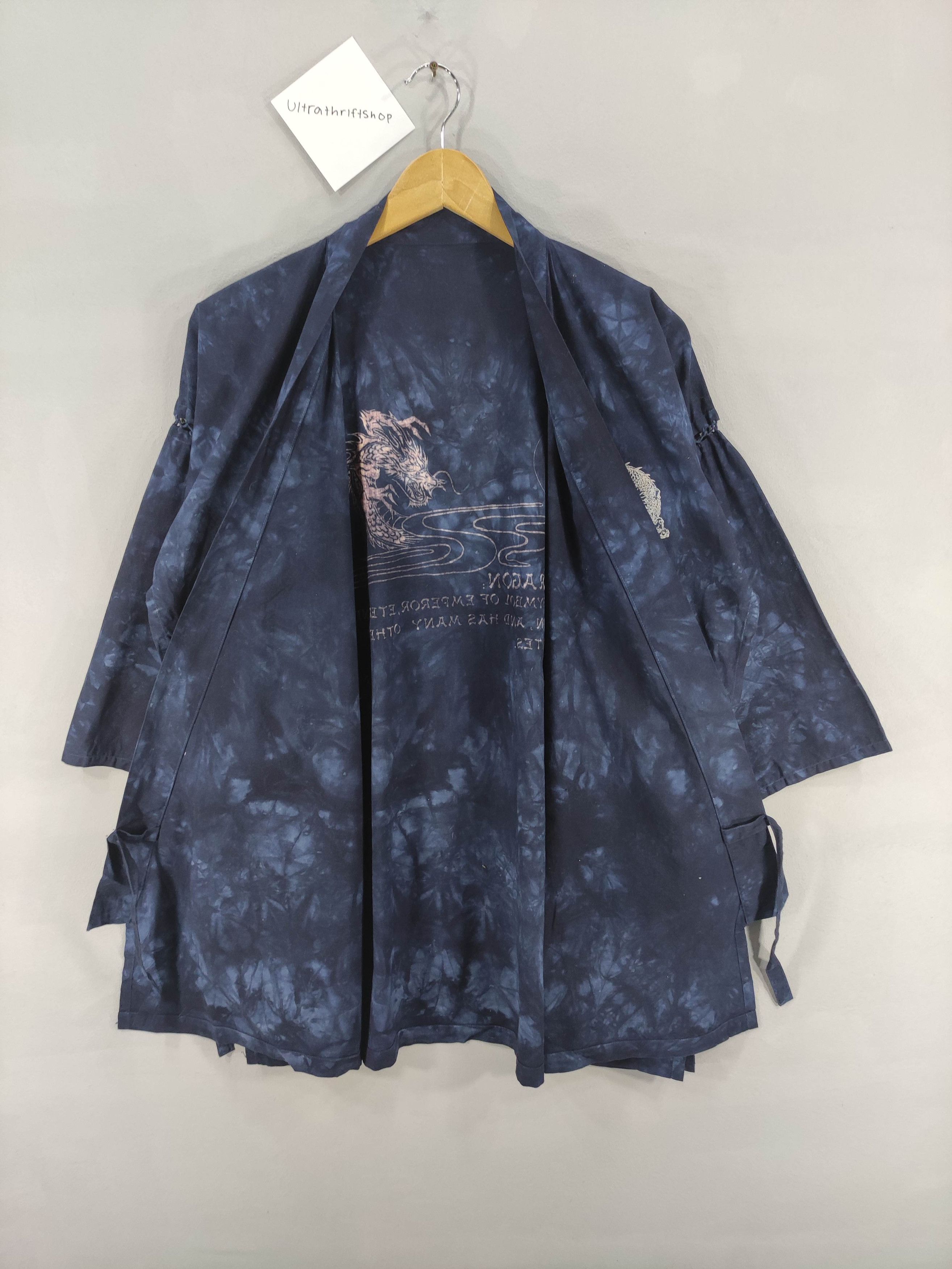 Komono Vintage Japanse Dragon Kimono Cardigan Size US L / EU 52-54 / 3 - 4 Thumbnail