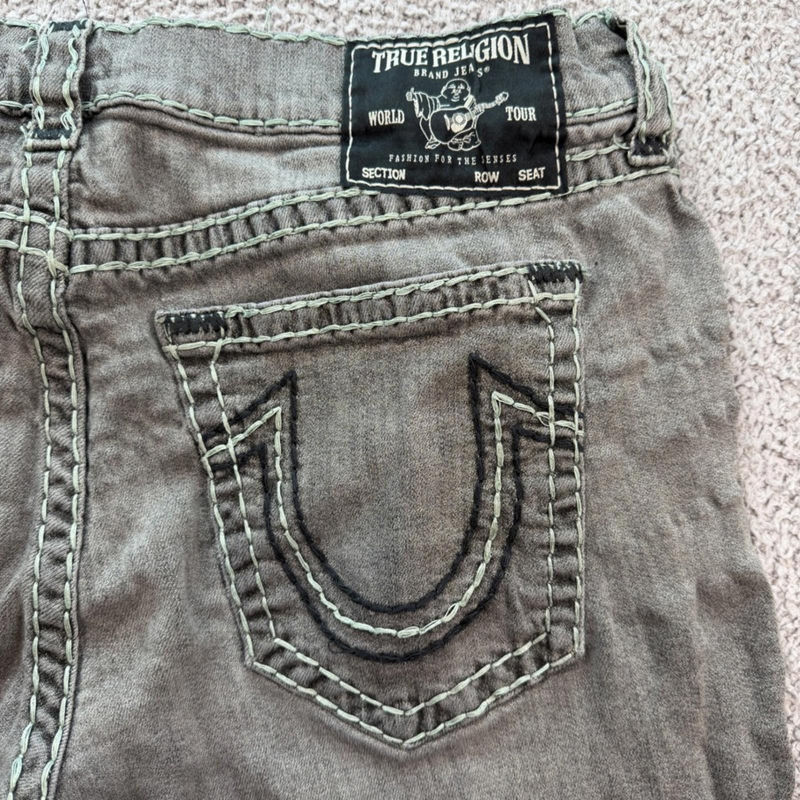 True Religion True Religion Geno Jeans Relaxed Slim Grey Super T Stitch Size US 40 / EU 56 - 6 Thumbnail