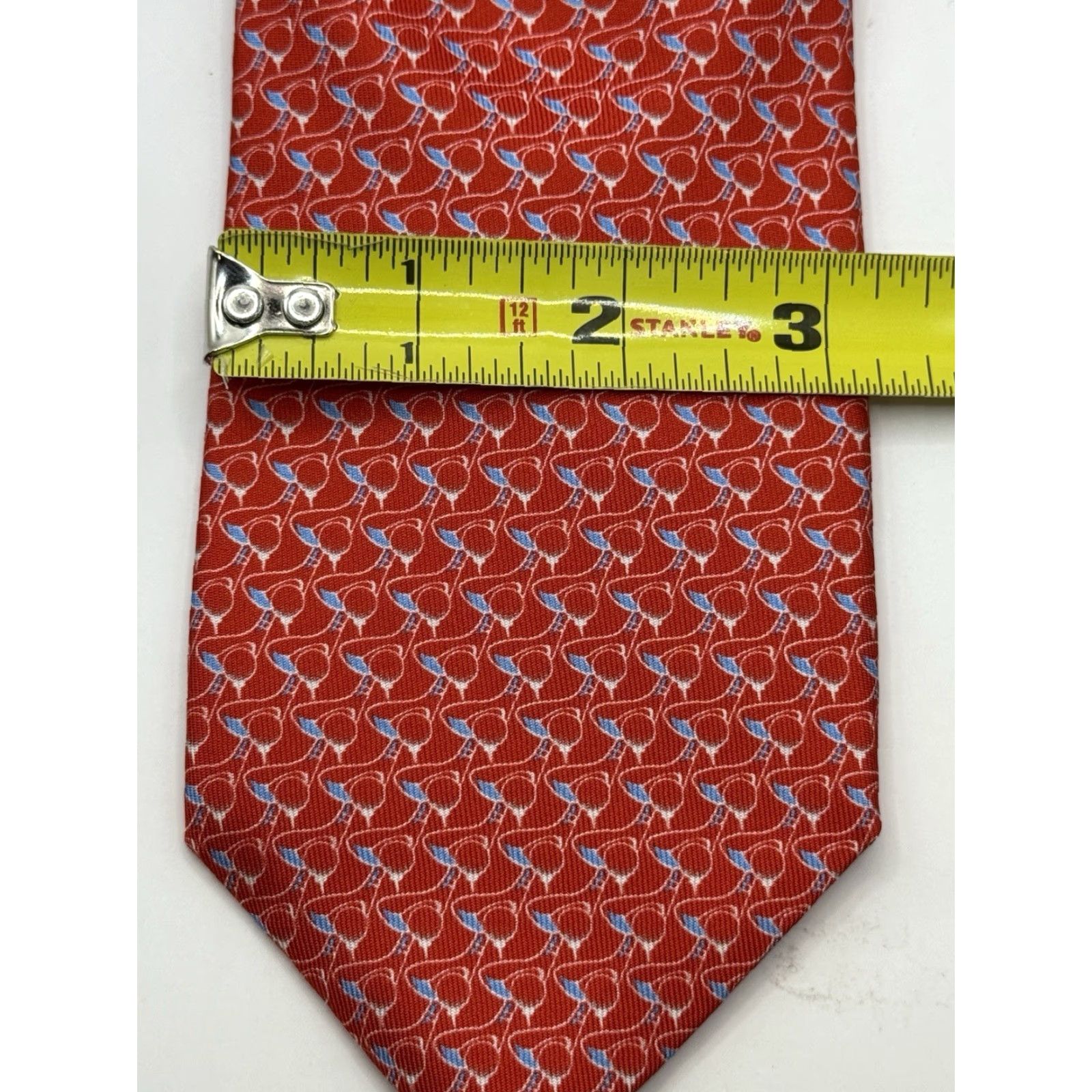 Vintage VINTAGE Robert Jensen Tie Red Geometric Pattern 100% Silk Hand Sewn Made In Italy Size ONE SIZE - 3 Thumbnail