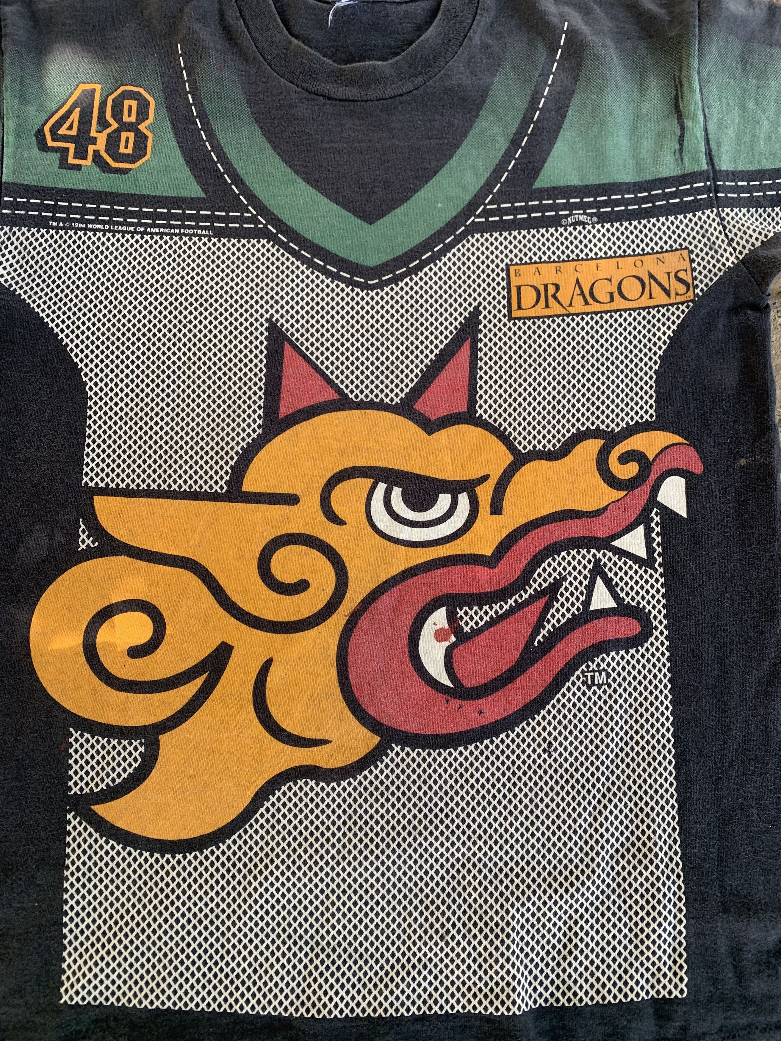 NFL × Vintage VTG AOP 1994 Nutmeg Mills BARCELONA DRAGONSxSINGLE STITCH Size US M / EU 48-50 / 2 - 2 Thumbnail