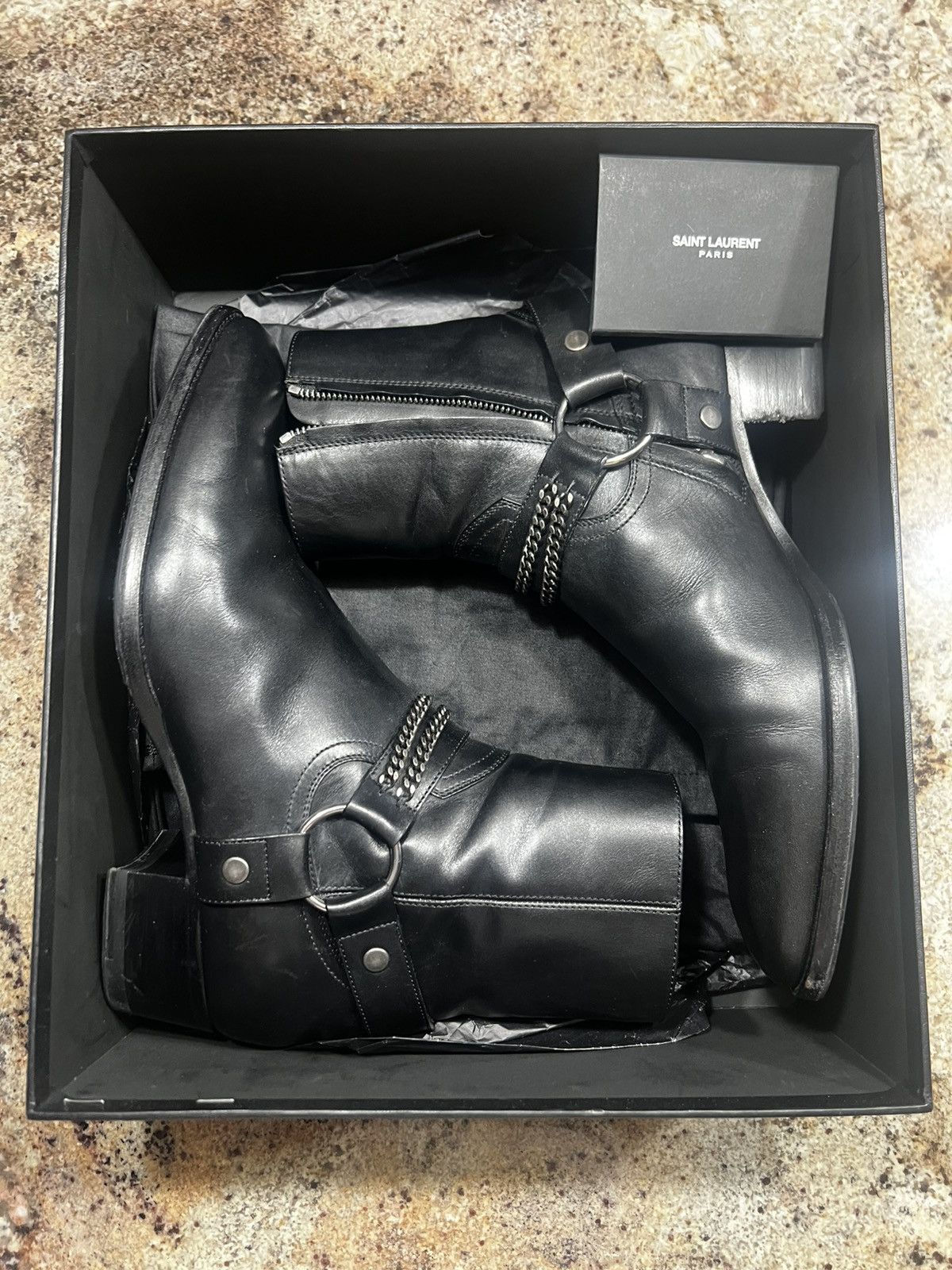 Saint Laurent Paris Saint Laurent Paris FW16 Chained Harness Wyatt Boots Size US 11 / EU 44 - 9 Thumbnail