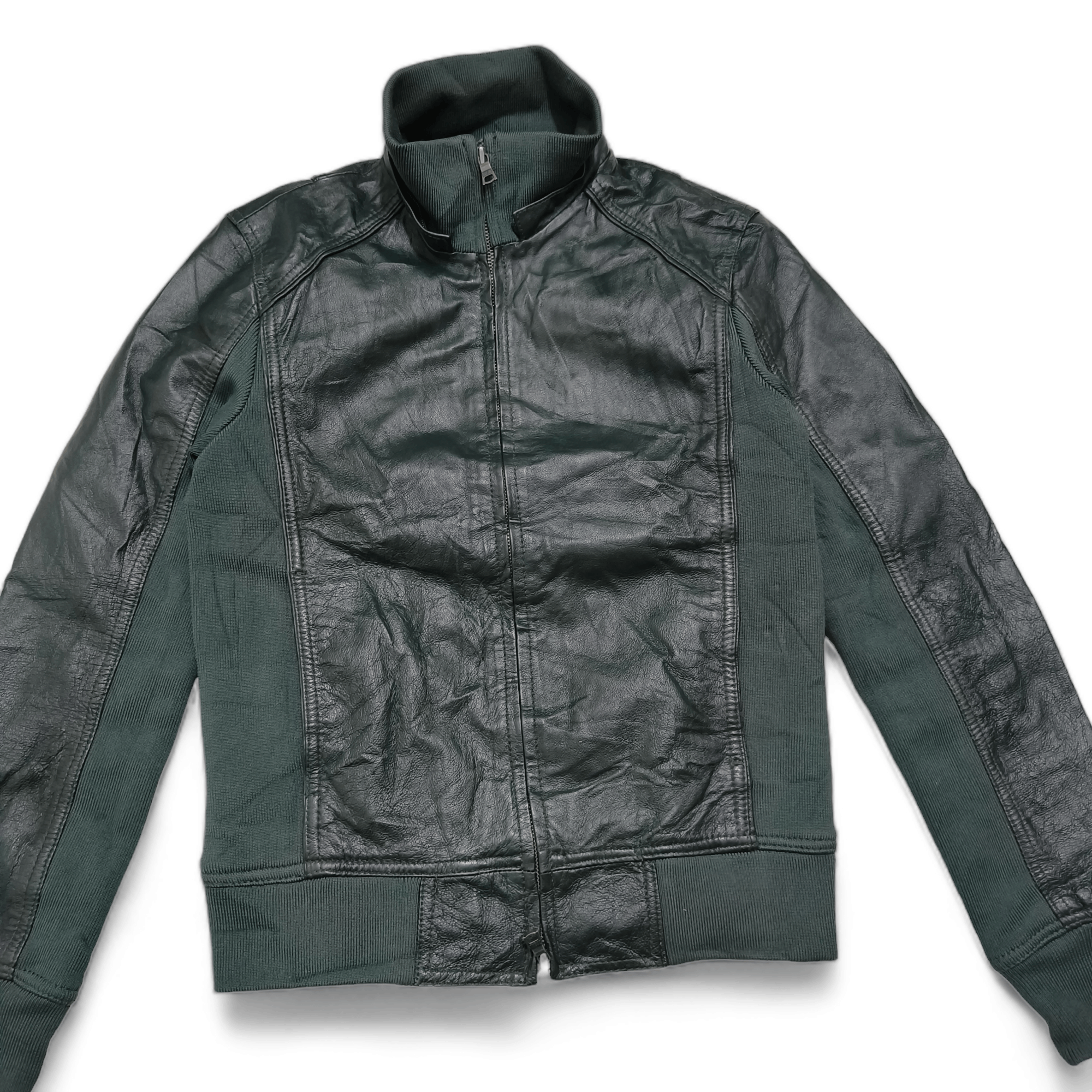 Morgan Homme Vintage Y2K Women's MORGAN DE TOI HOMME Green Leather Jacket Size M / US 6-8 / IT 42-44 - 4 Thumbnail
