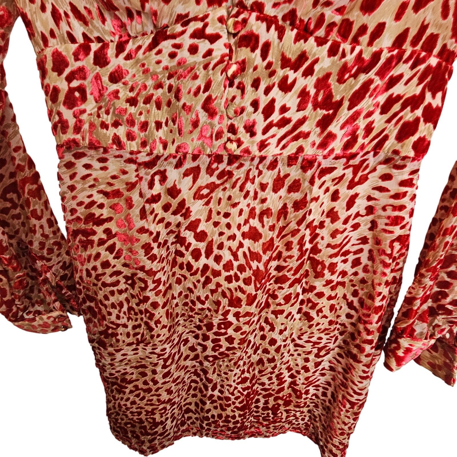 French Connection French Connection Womens Velvet Adelma Devore Leopard Print Size XS / US 0-2 / IT 36-38 - 4 Thumbnail