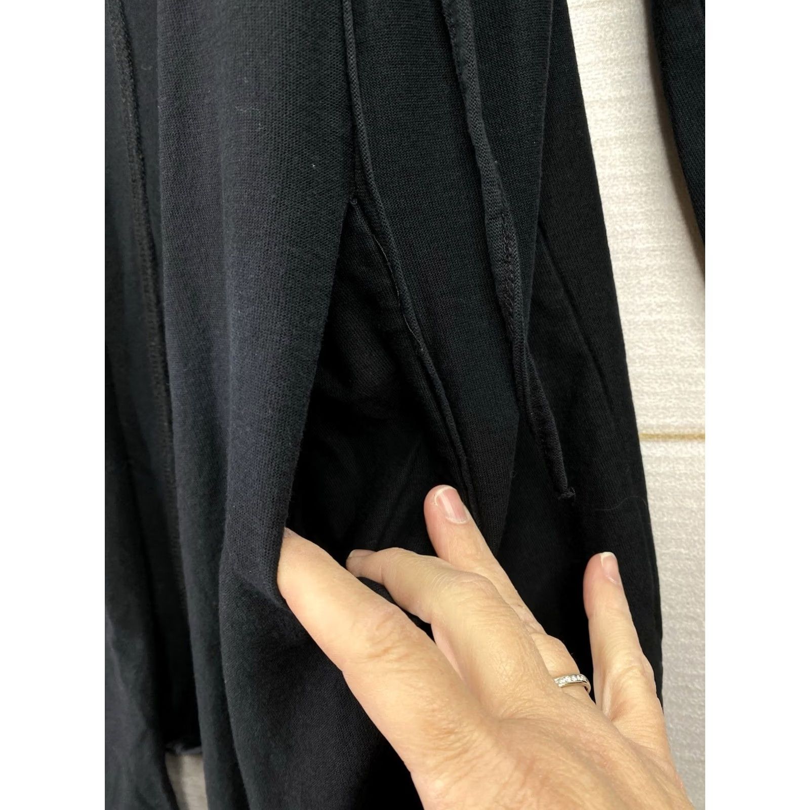 Bershka Bershka Mens M Black Hoodie Longline Open Front Hooded Cardigan Jacket Pockets Size US M / EU 48-50 / 2 - 6 Thumbnail