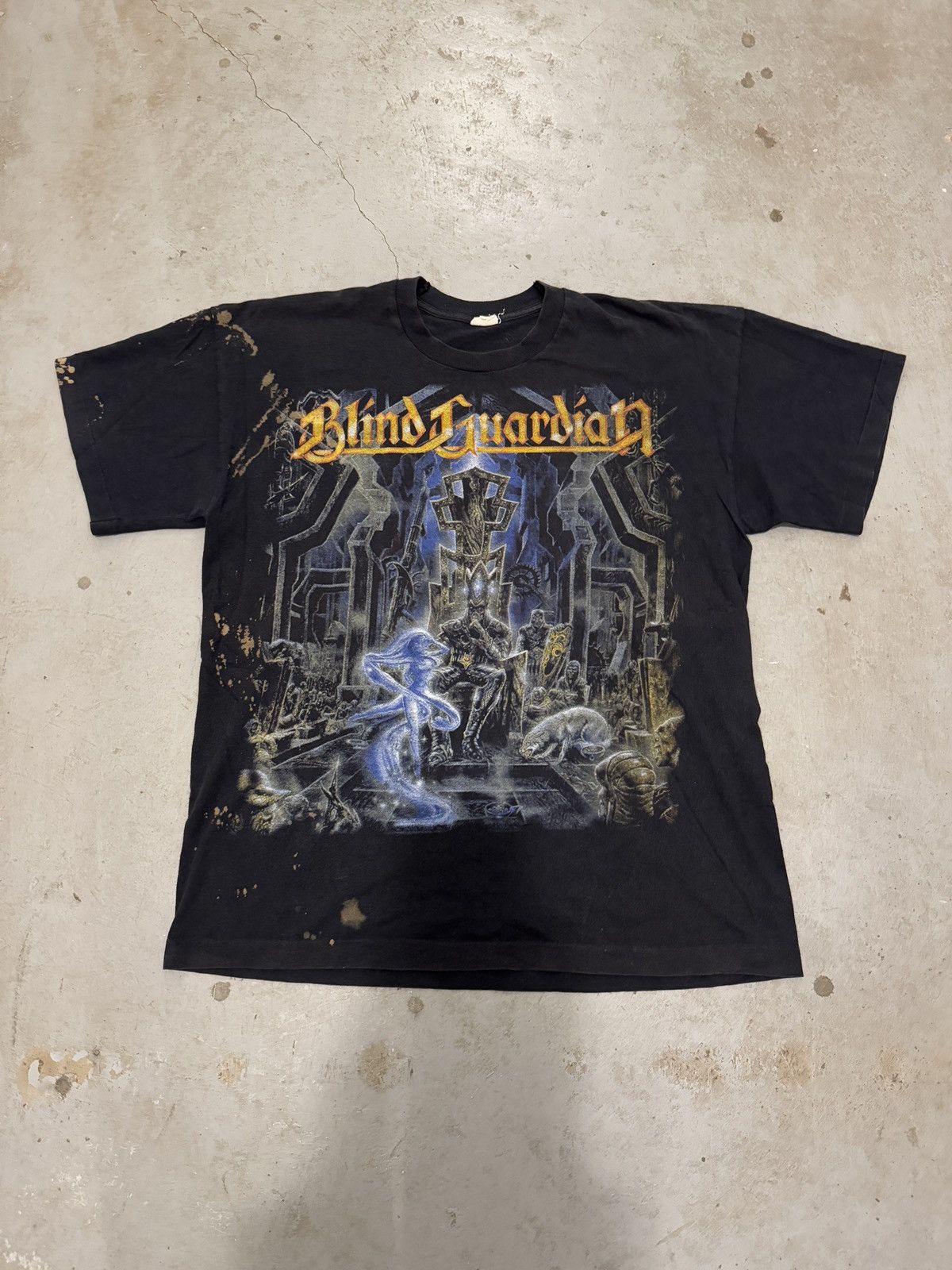 Band Tees × Vintage *RARE* 1998 BLIND GUARDIAN MIRROR BAND TEE METAL FADED 90S Size US XL / EU 56 / 4 - 8 Thumbnail