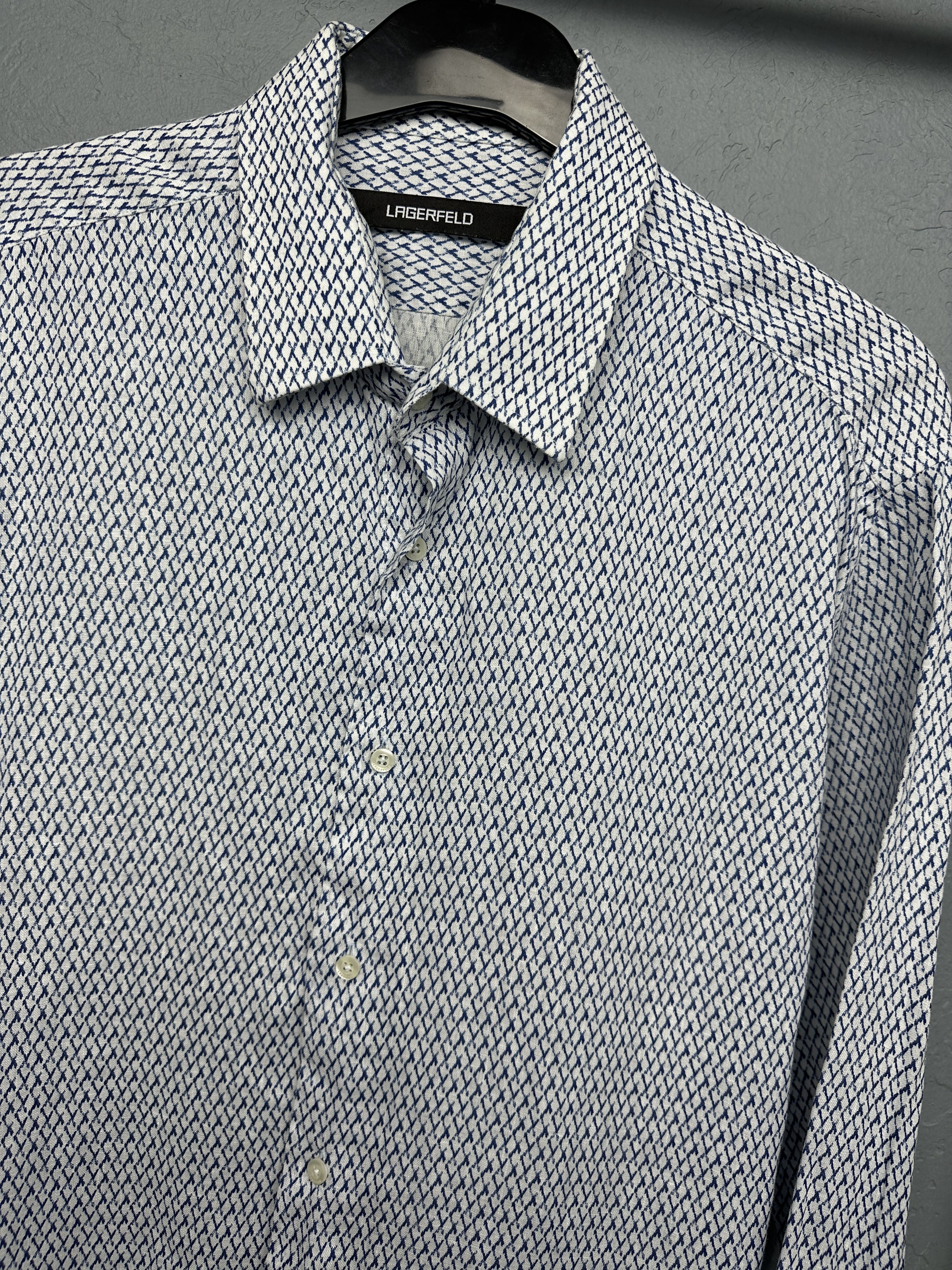 Karl Lagerfeld Lagerfeld Mens Linen Long Sleeve Shirt Size US L / EU 52-54 / 3 - 2 Thumbnail
