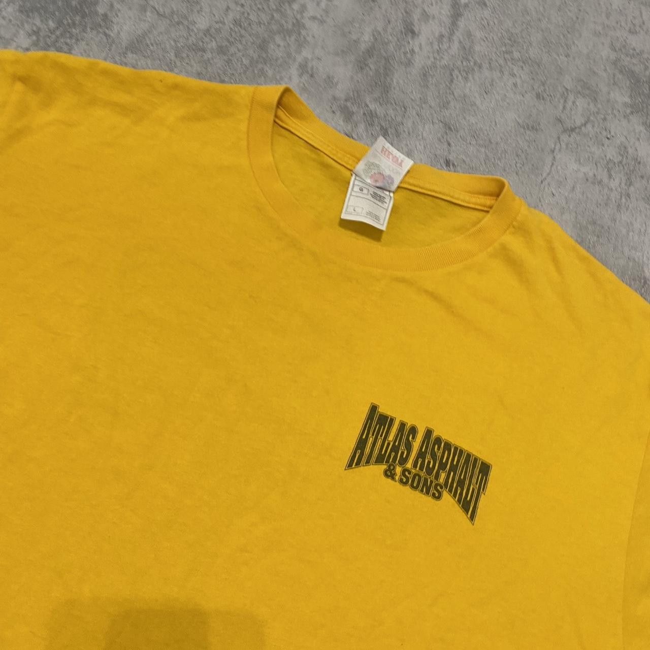 Fruit Of The Loom Yellow Atlas Asphalt & Sons truck tee truckwear Size US L / EU 52-54 / 3 - 4 Thumbnail