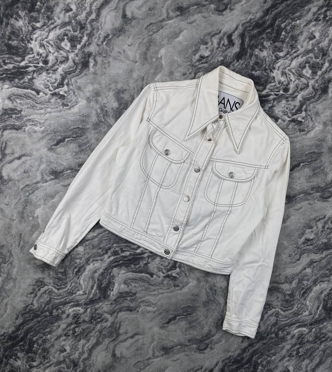 Dolce & Gabbana Dolce & Gabbana J&ANS Denim Jacket Women Size M White Size M / US 6-8 / IT 42-44 - 1 Thumbnail