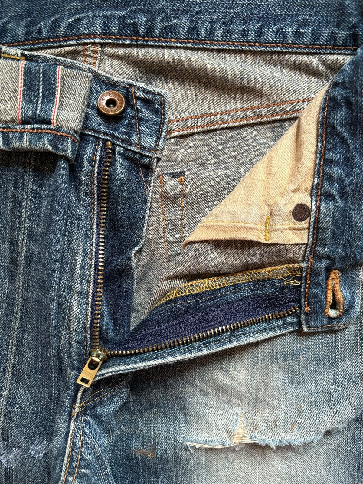 Edwin × Japanese Brand Vintage Japanese Edwin 505zx Selvedge Rusty Wash Loose Jeans Size US 29 - 10 Thumbnail