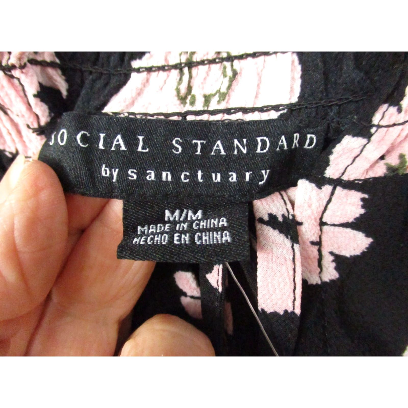 Sanctuary Social Standard by Sanctuary Long Sleeve Peasant Top Floral NWT Pink M Womens Blouse Size M / US 6-8 / IT 42-44 - 3 Thumbnail