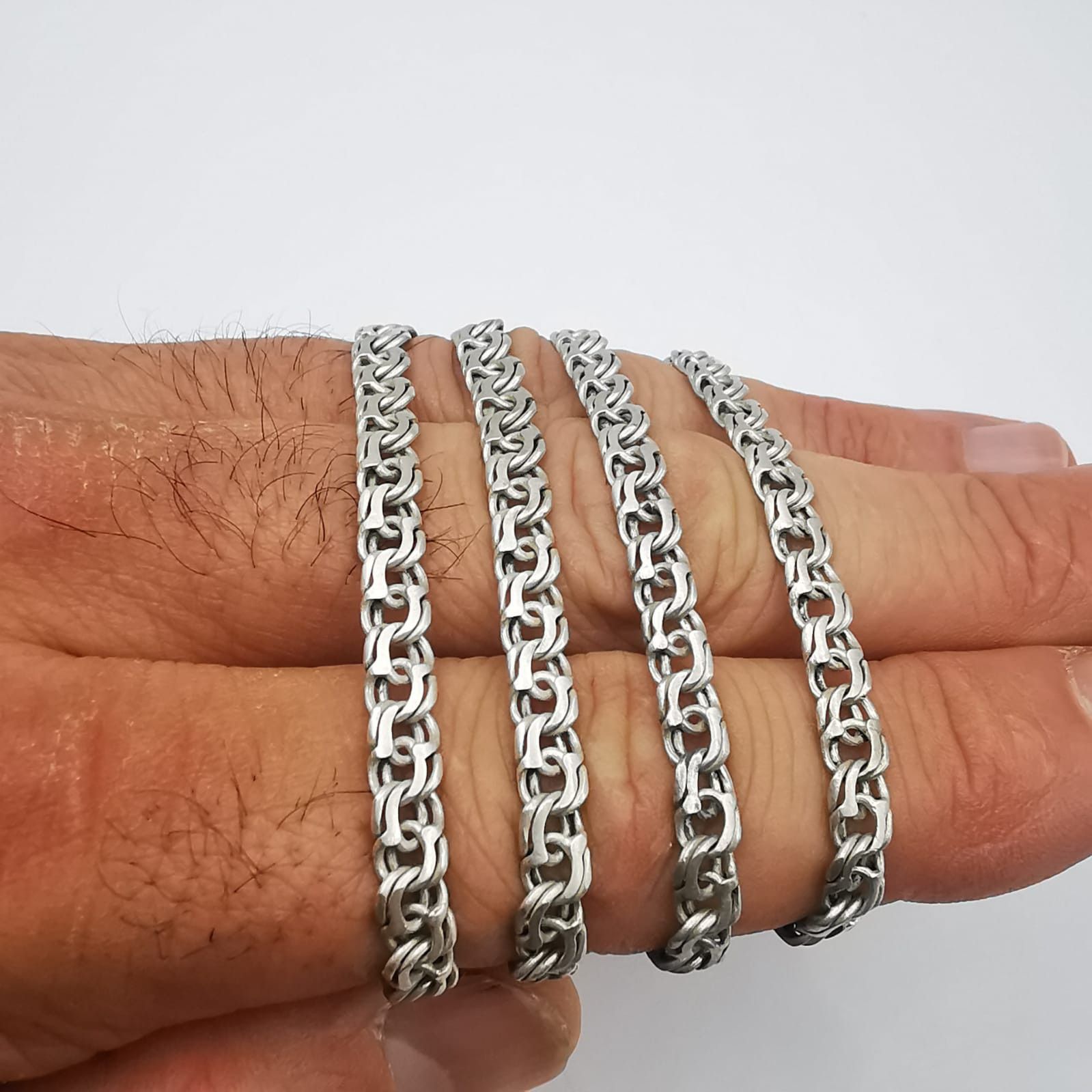 Sterling Silver Vintage Jewelry Chain, 925 Sterling Silver, Signed , 20,92g Size ONE SIZE - 8 Thumbnail