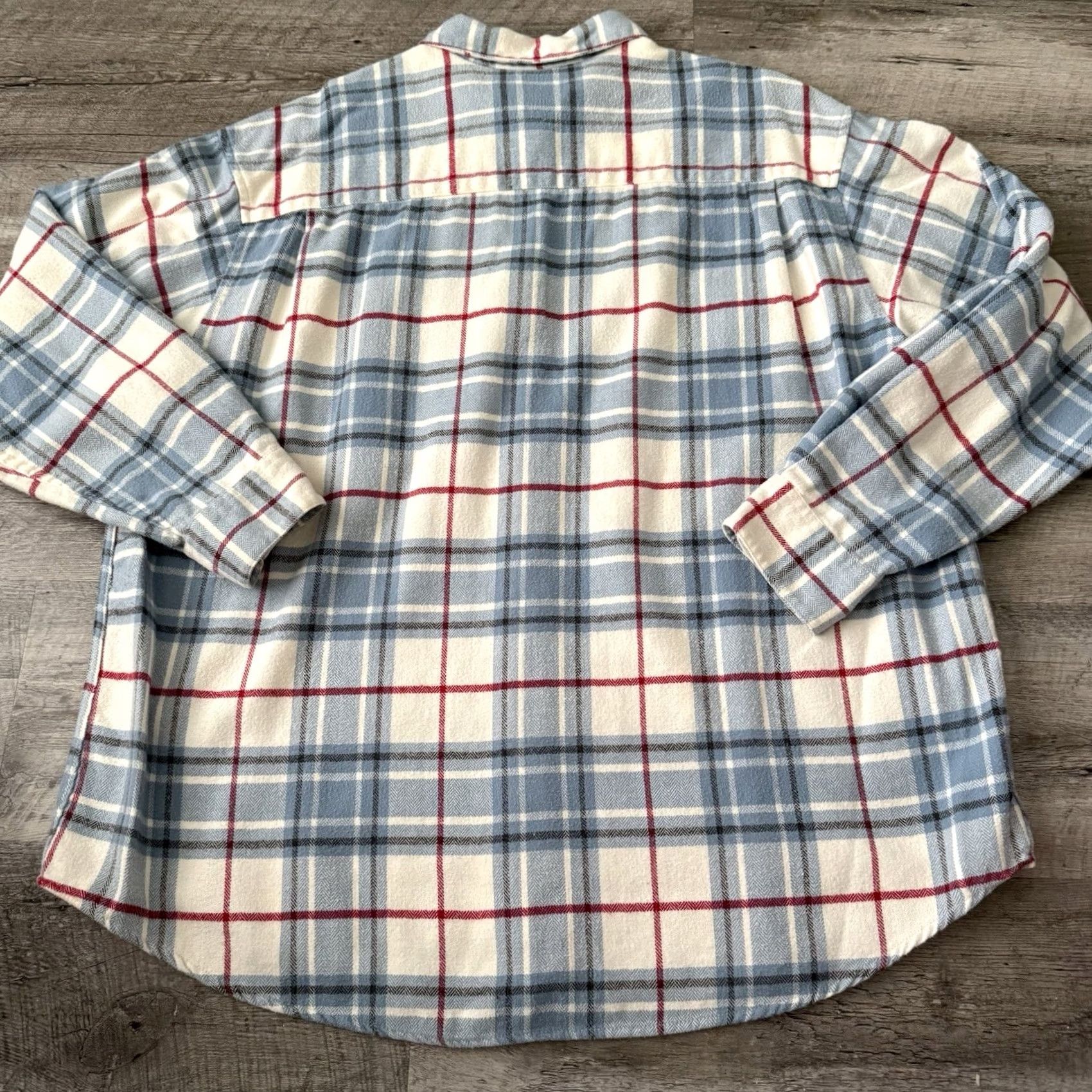 Eddie Bauer VINTAGE Eddie Bauer Button-Up Shirt Womens 2XL Flannel Blue Plaid Long Sleeve Casual Travel Indoor Outdoor Size XXL / US 16-18 / IT 52-54 - 4 Thumbnail