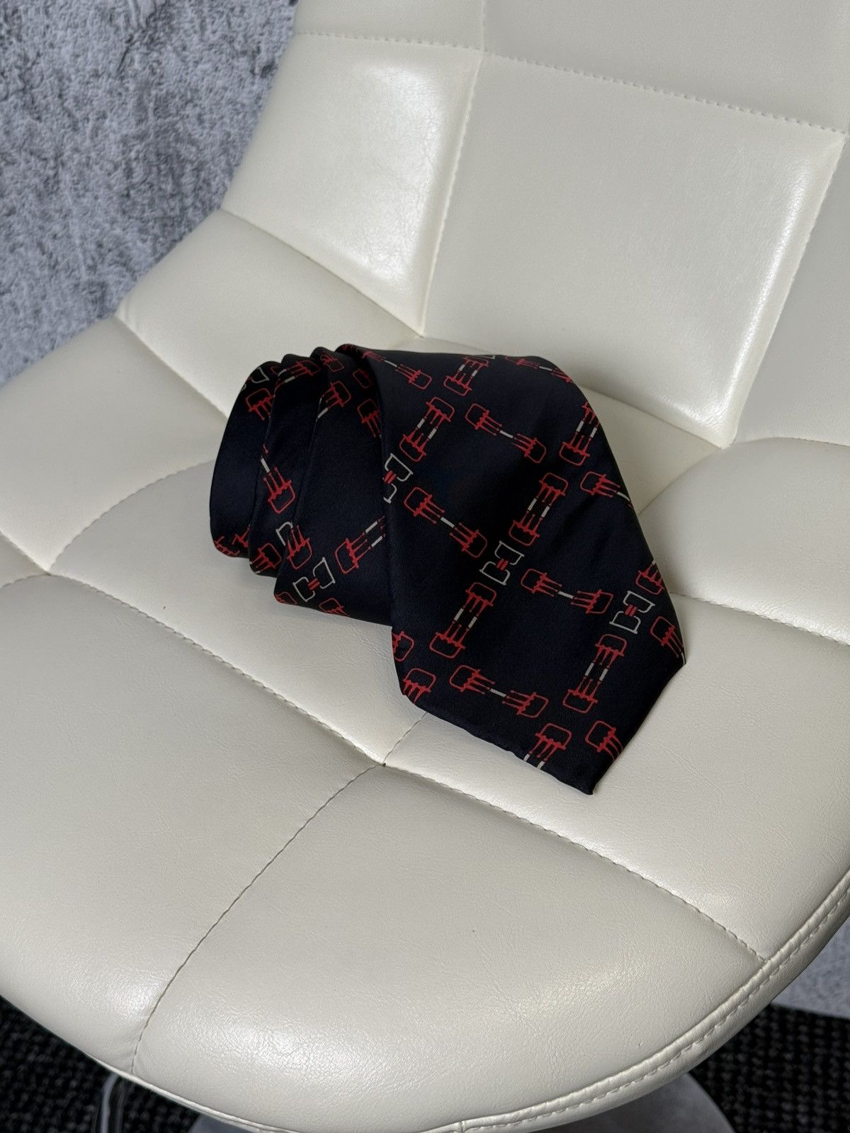 Celine Vintage CELINE Paris Silk Tie Geometric Pattern Necktie Size ONE SIZE - 1 Thumbnail