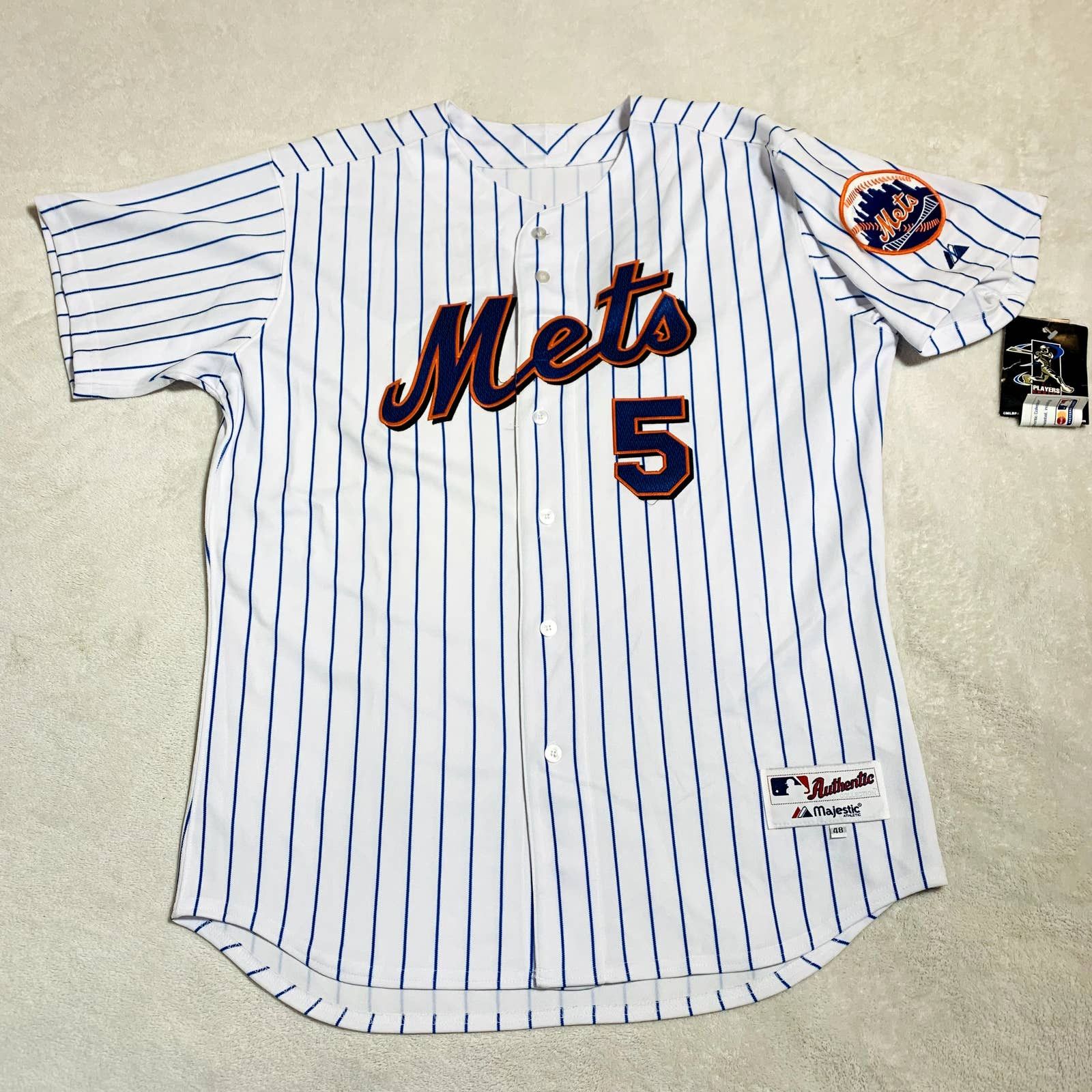 QMJ9 New York Mets Majestic Jersey Size 48 w/ Patches w/Tags David Wright #5