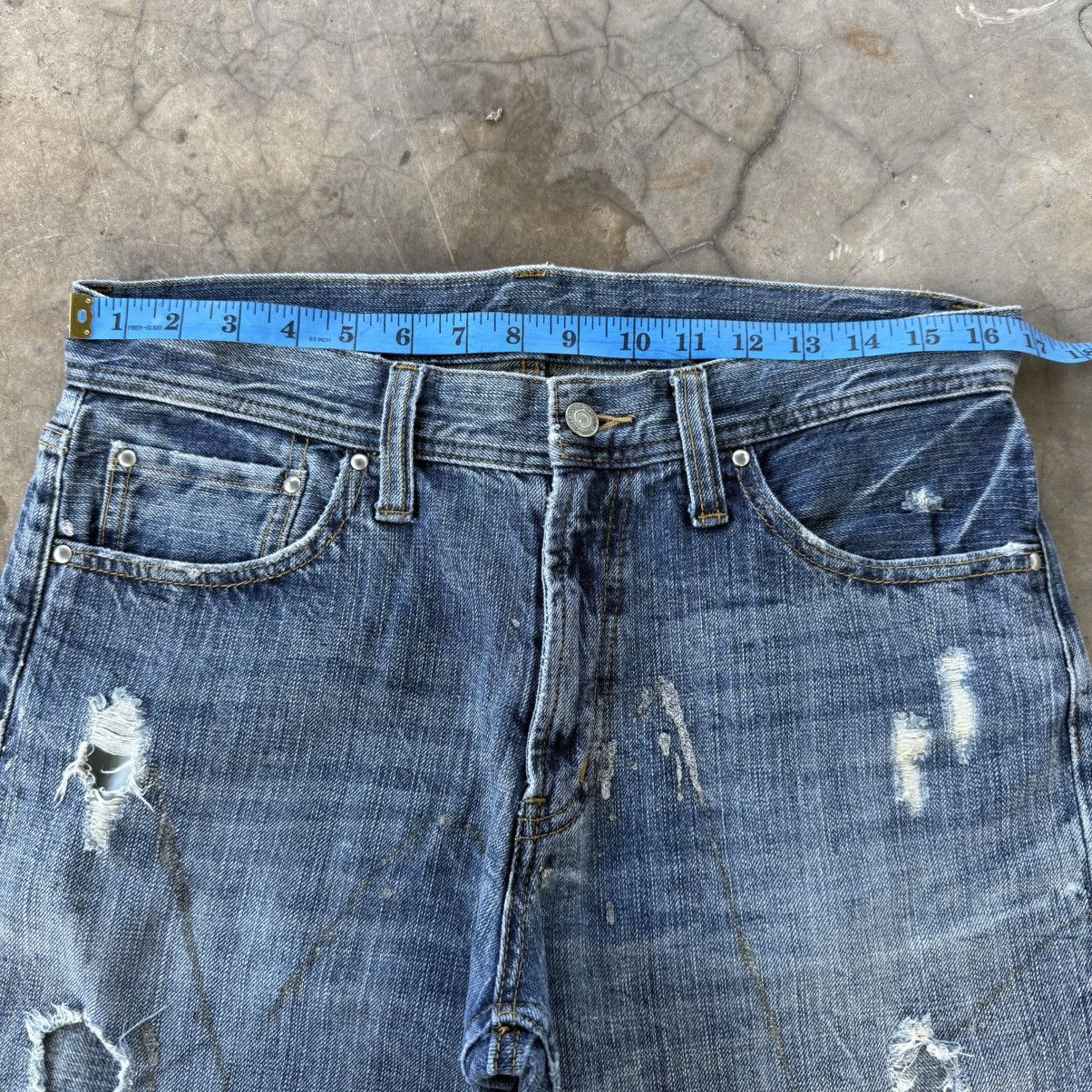Japanese Brand W33 Vintage HM208B Faded Ripped Flare Denim Jean Pants Size US 33 - 4 Thumbnail