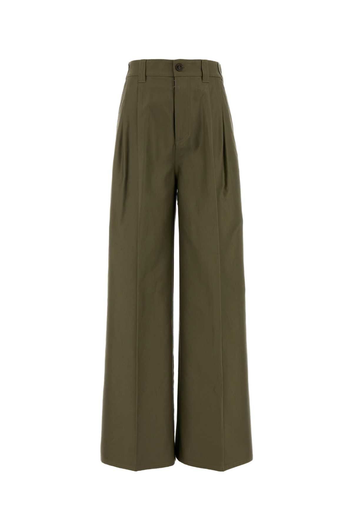 Maison Margiela Army Green Cotton Wide-Leg Pant Size 30" / US 8 / IT 44 - 1 Thumbnail