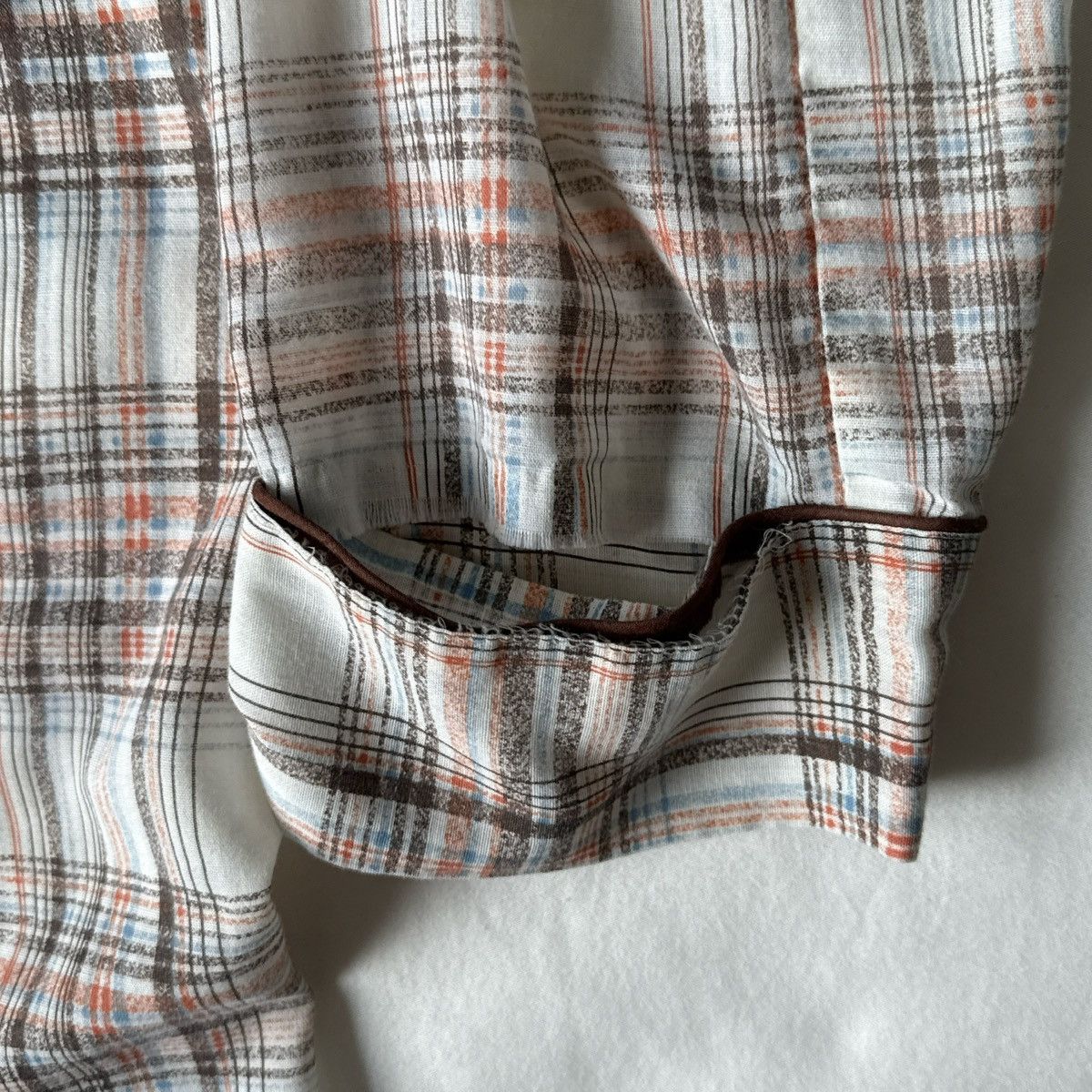 Vintage Vintage Plaid Button Shirt White & Brown Large L Size US L / EU 52-54 / 3 - 6 Thumbnail