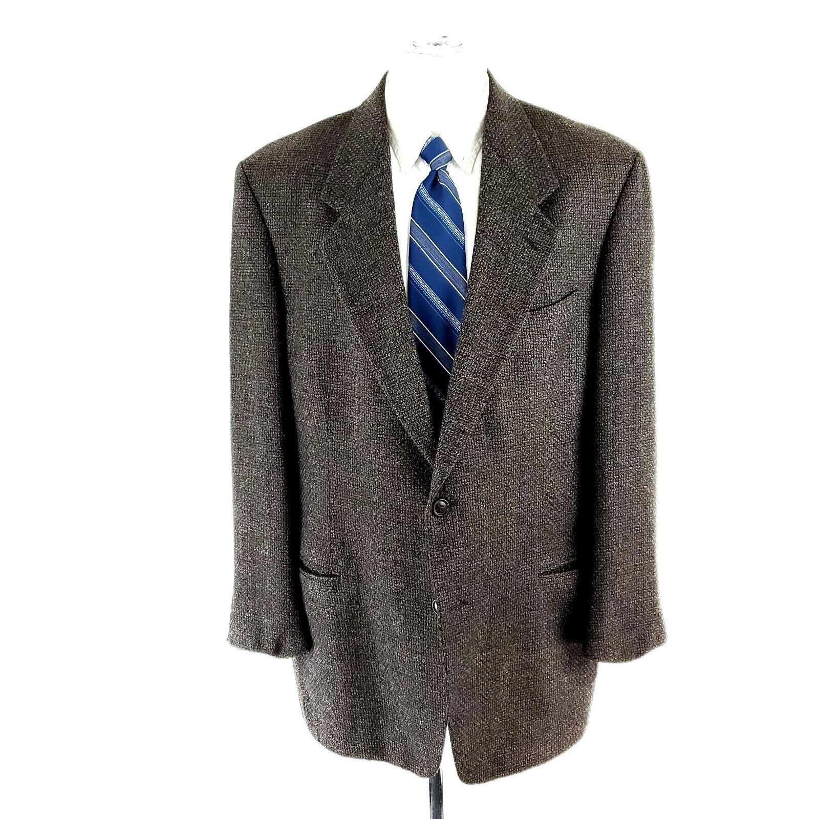 Pierre Cardin Pierre Cardin Wool Tweed 2 Button Sport Coat 42R Black Green Size 42R - 3 Thumbnail