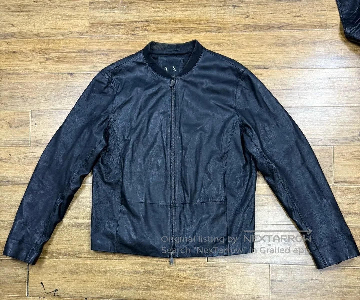 Armani Exchange ARMANI EXCHANGE FAUX FUR MENS LEATHER JACKET MOTO