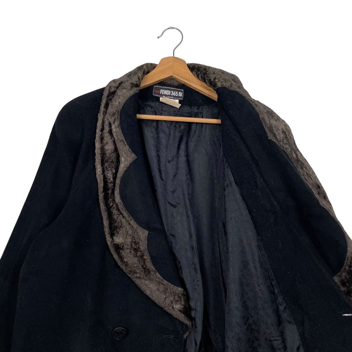 Fendi Vintage 70s Fendi 365 Wool Cashmere Fur Trimmed Colar Coat Size M / US 6-8 / IT 42-44 - 10 Thumbnail