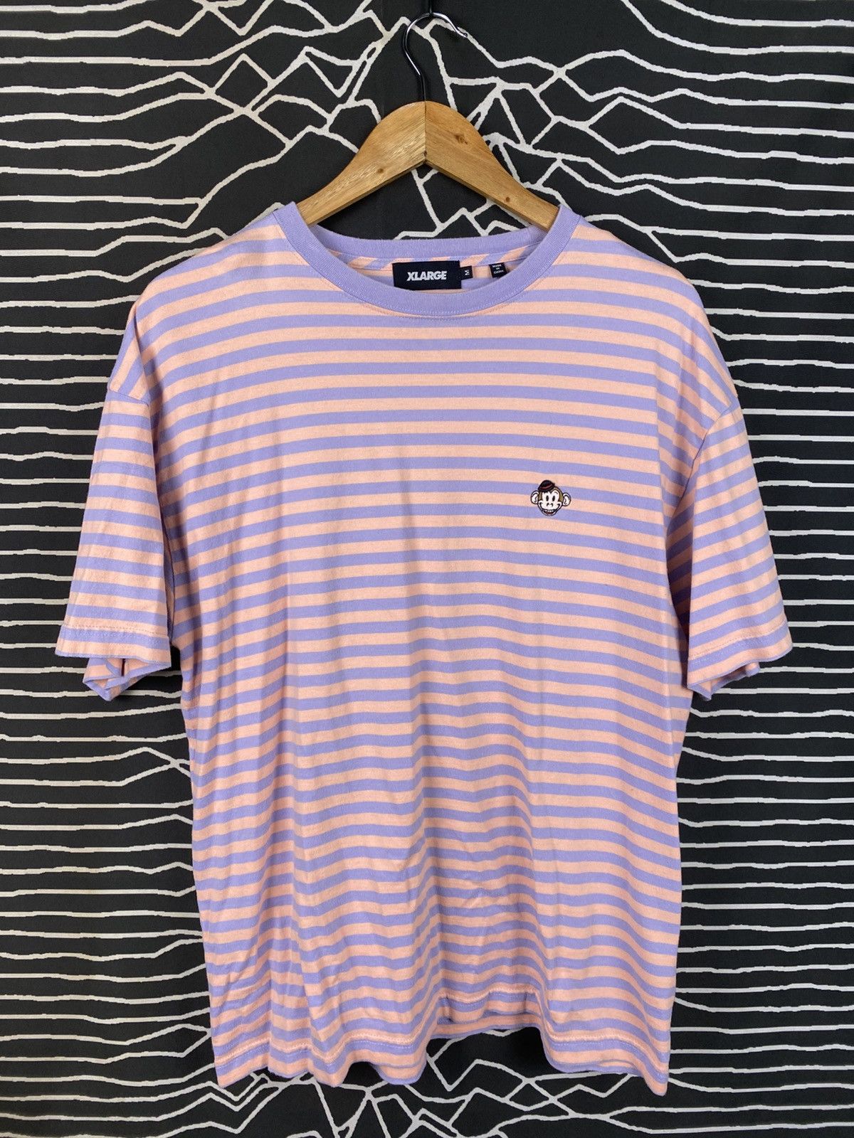 X-LARGE XLARGE Striped Monkey Embroidered T-Shirt Pastel Purple Pink Size US M / EU 48-50 / 2 - 1 Thumbnail