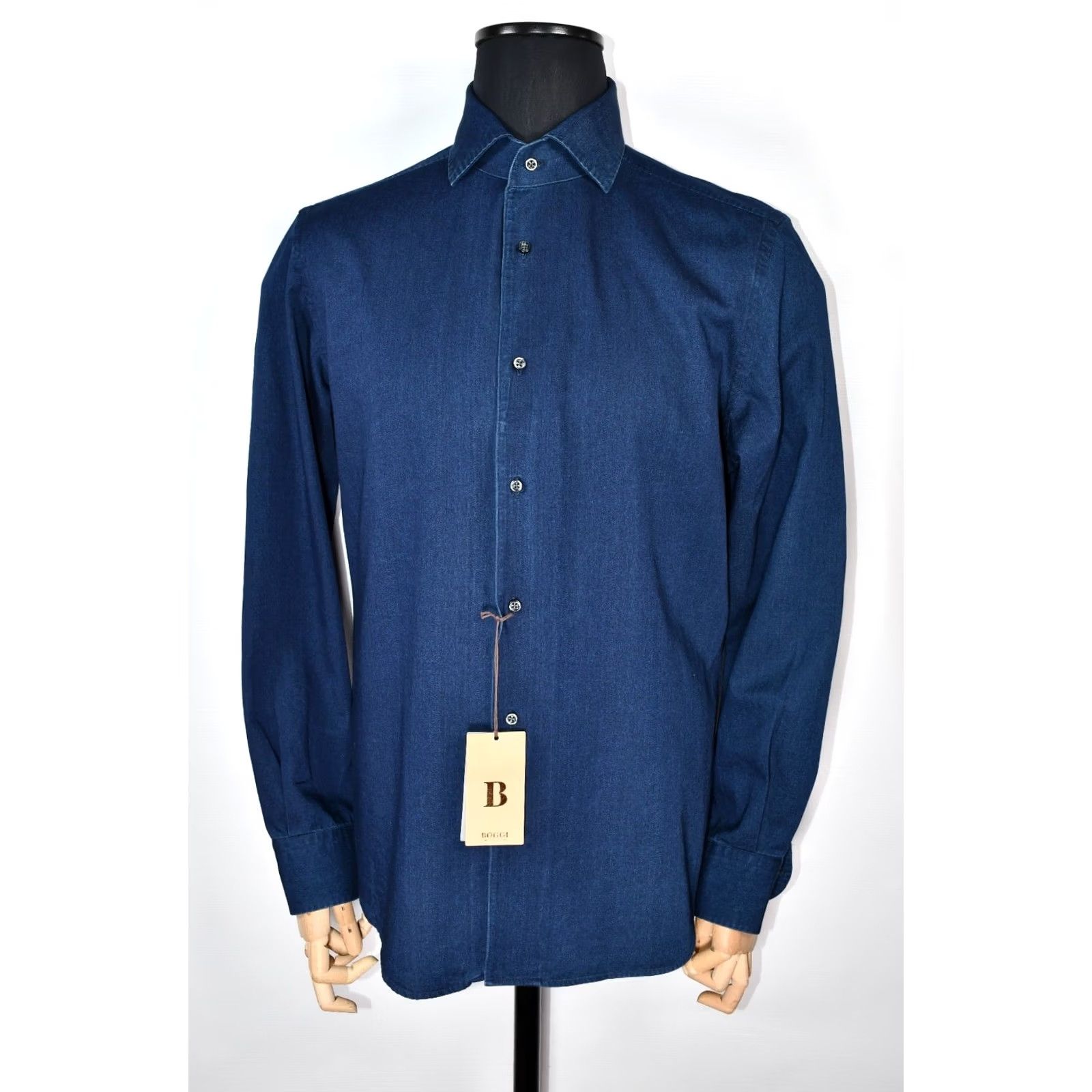 Vintage Boggi Milano Men's Denim Shirt Regular Fit Indigo Cotton L Size US L / EU 52-54 / 3 - 2 Thumbnail