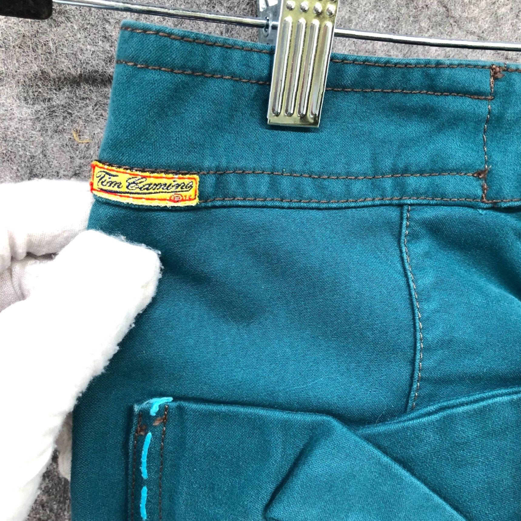 Vintage VINTAGE Tim Camino Slim Chino Pants Womens 28 Teal Cotton Mid Rise Retro Size 28" / US 6 / IT 42 - 6 Thumbnail