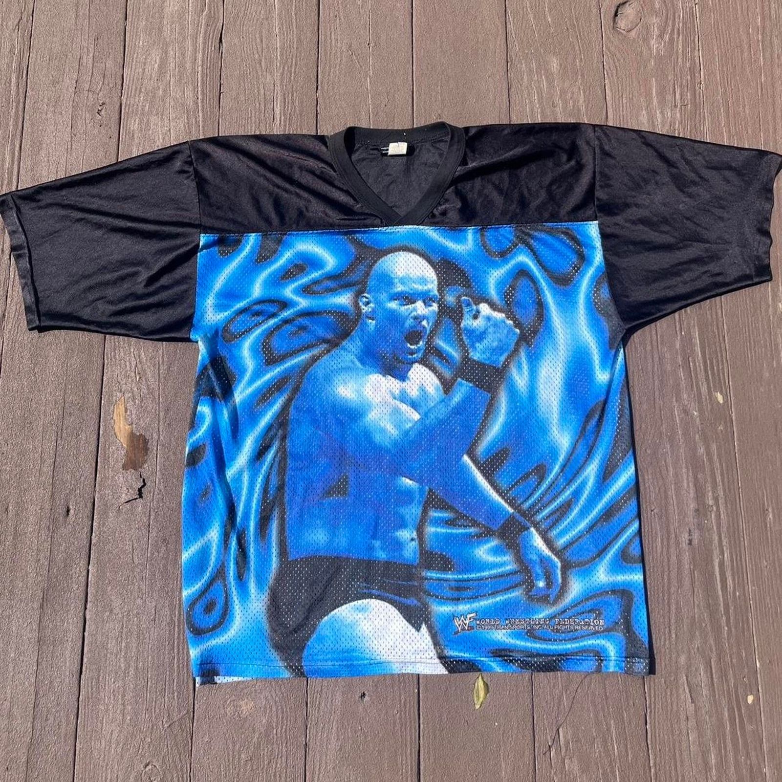 Salem Sportswear Vintage 90s Stone Cold Steve Austin WWE Jersey Size US XL / EU 56 / 4 - 1 Thumbnail