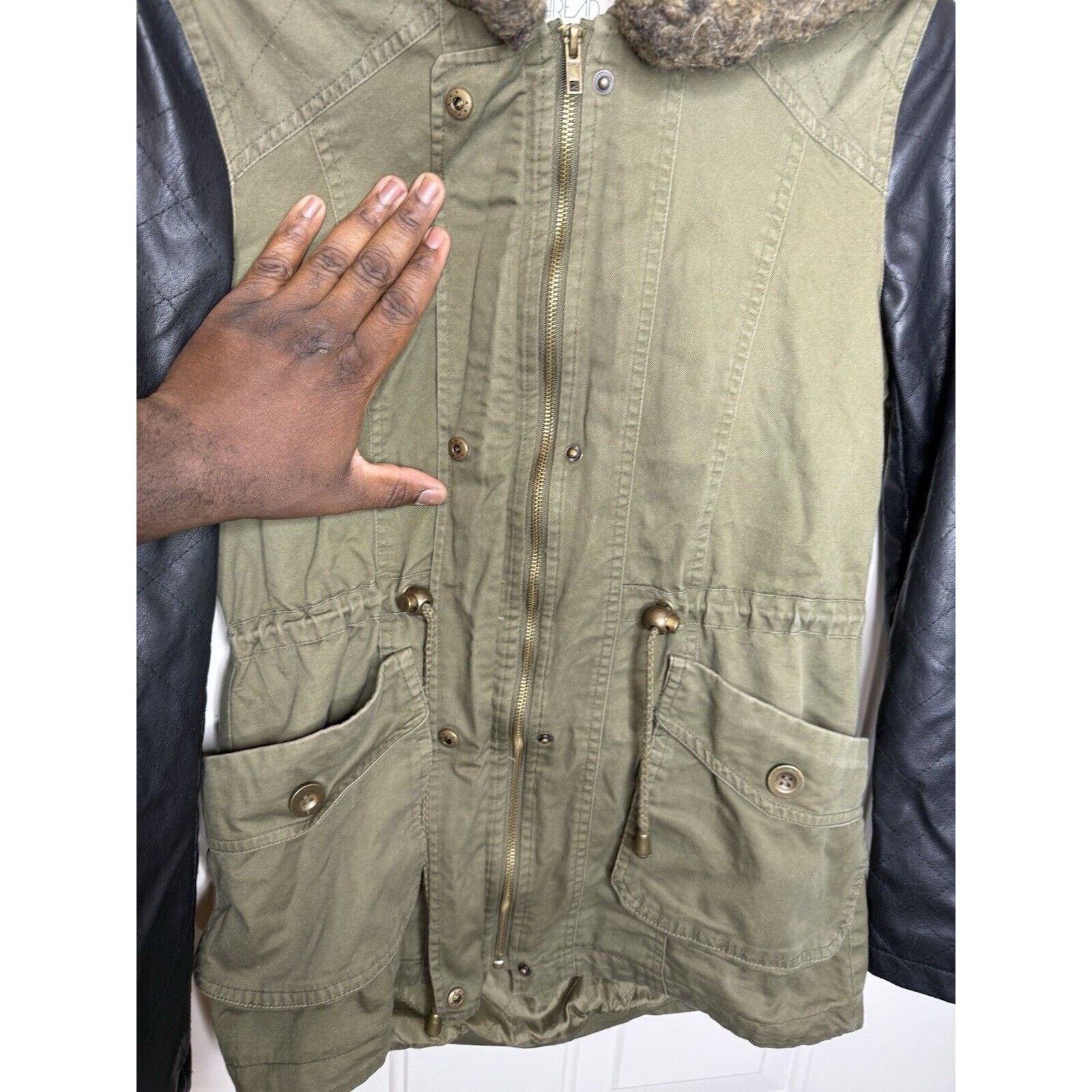 & Other Stories Thread & Supply Green Parka Jacket Women Small Faux Fur Hood Size S / US 4 / IT 40 - 6 Thumbnail
