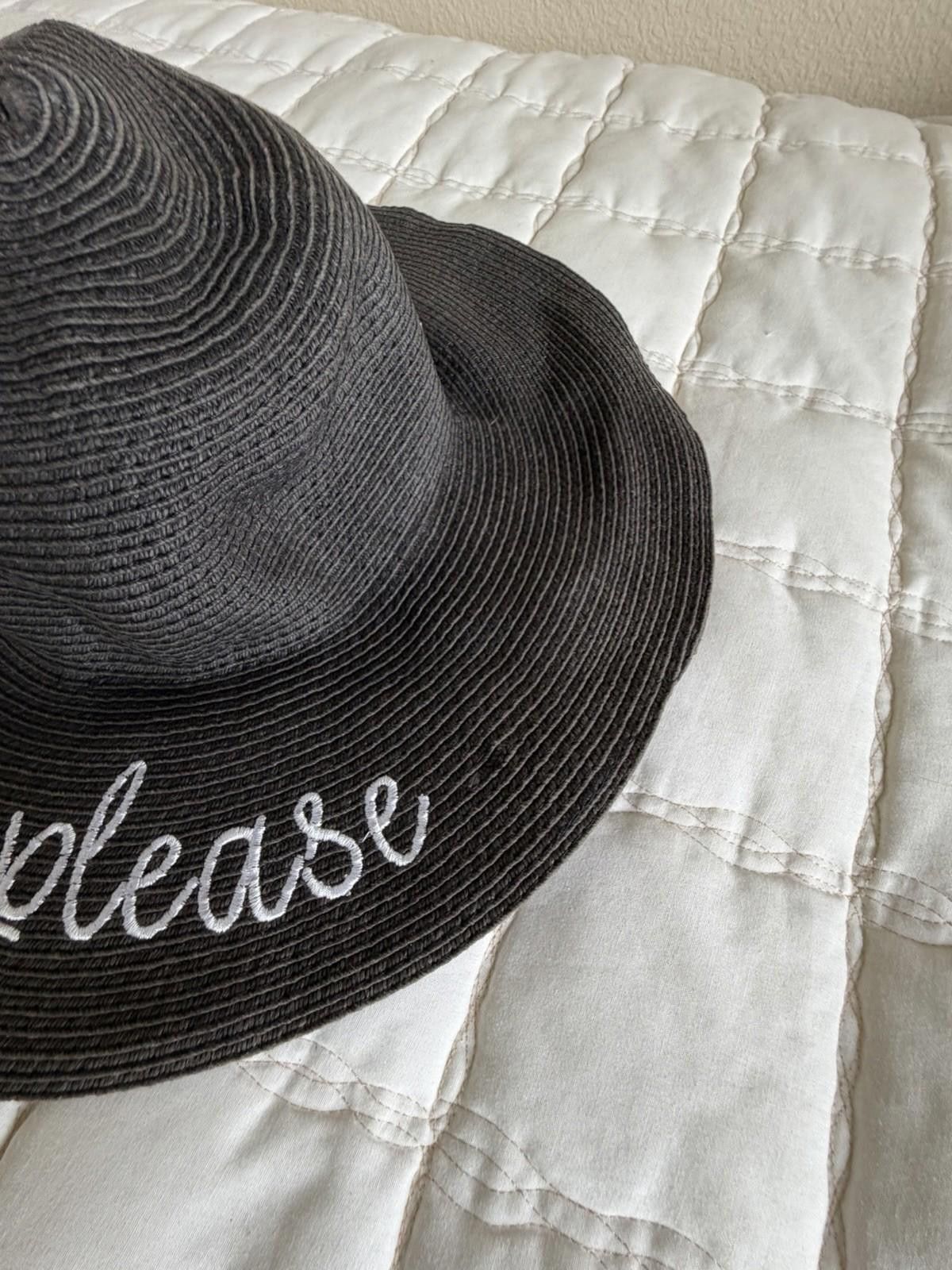Other Women’s Black Sun Hat “Beach Please” Sun Hat OS Size ONE SIZE - 3 Thumbnail