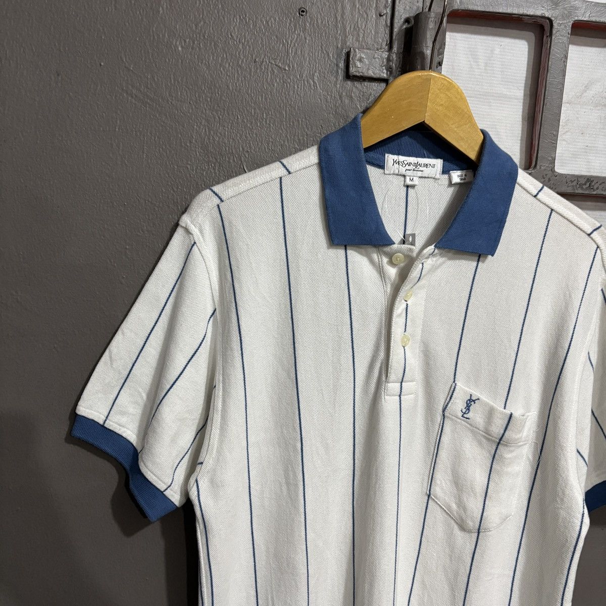 Yves Saint Laurent Vintage YSL Striped Polo Shirt Size US M / EU 48-50 / 2 - 2 Thumbnail