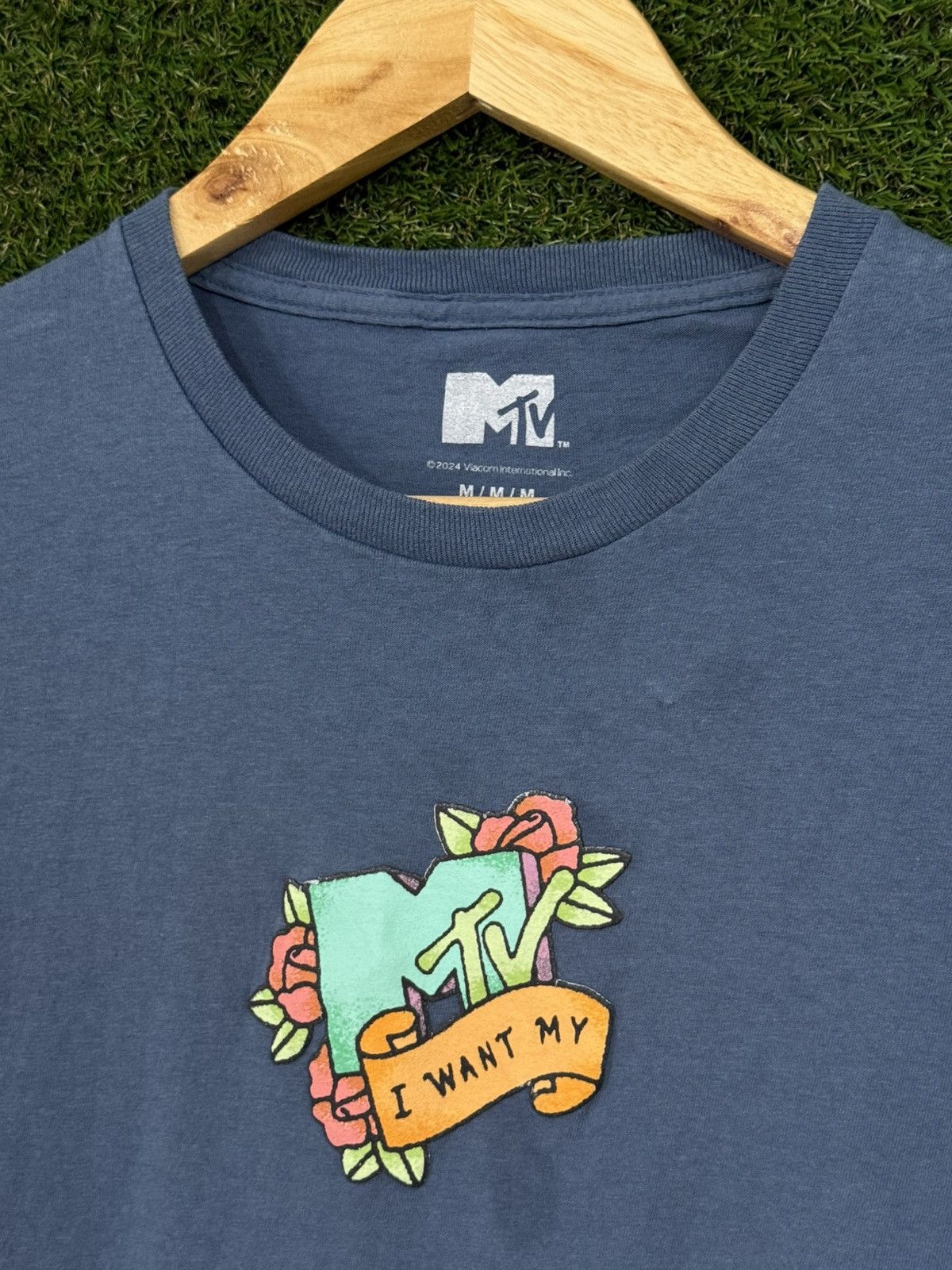 Mtv MTV Music Television Blue Traditional Tattoo Logo Tee Medium Size US M / EU 48-50 / 2 - 3 Thumbnail