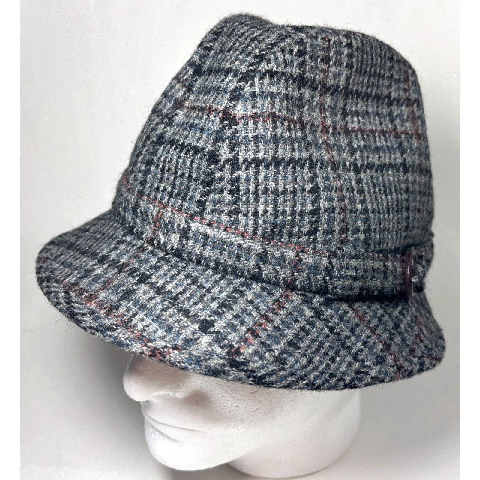 Vintage VINTAGE The Edinburgh Woollen Mill Men'S Wool Fedora Hat Plaid Made in UK Sz Medium Size ONE SIZE - 2 Thumbnail