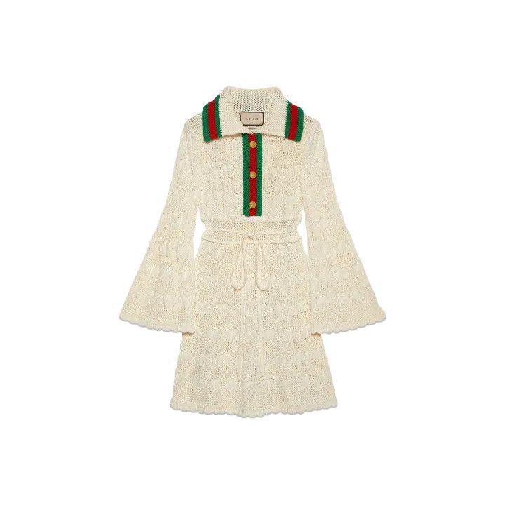 Gucci Gucci Ivory Long Sleeve Knit Dress Size S / US 4 / IT 40 - 1 Thumbnail