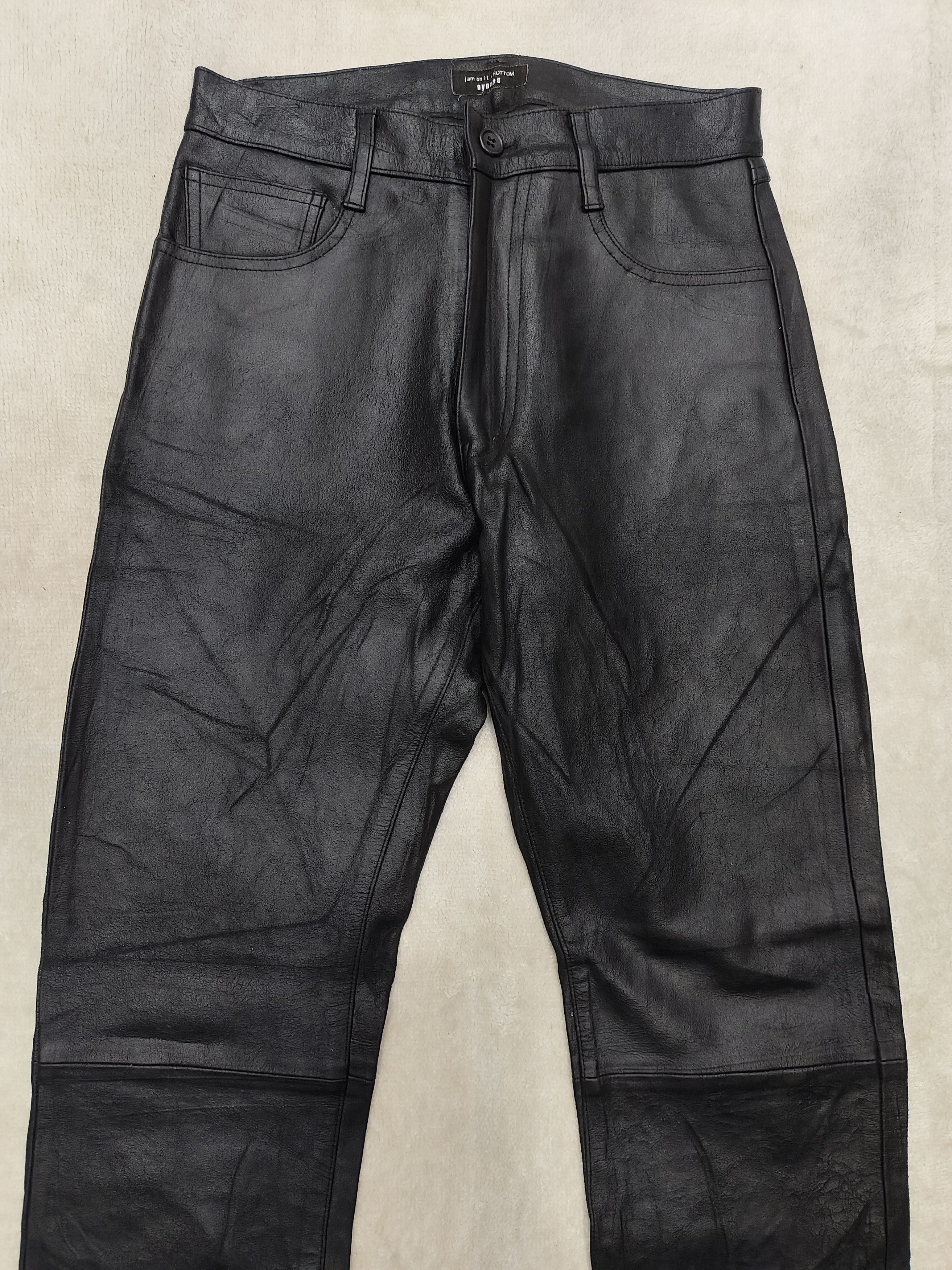 Japanese Brand SICK🇯🇵Vtg Synaps🇯🇵 Cowhide Leather Pants Size US 30 / EU 46 - 2 Thumbnail