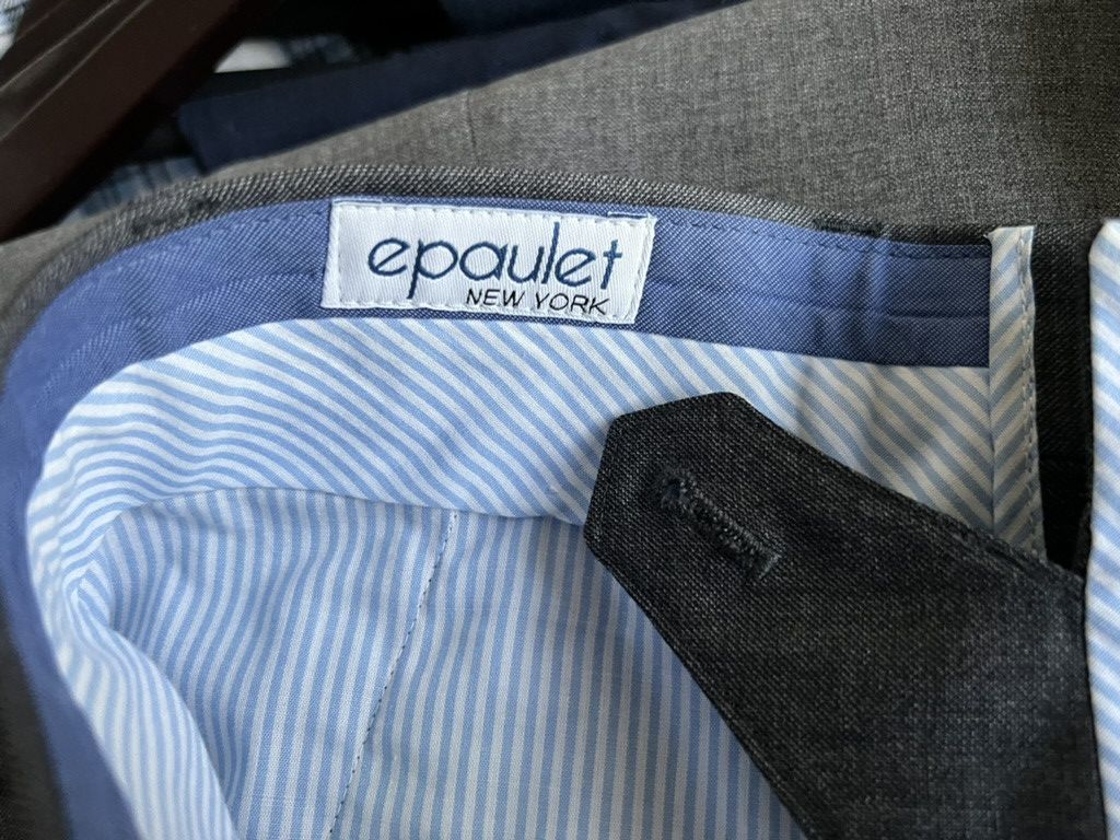 Epaulet Slim Walt Porto Trouser Grey Vitale Barberis Size 38R - 3 Thumbnail