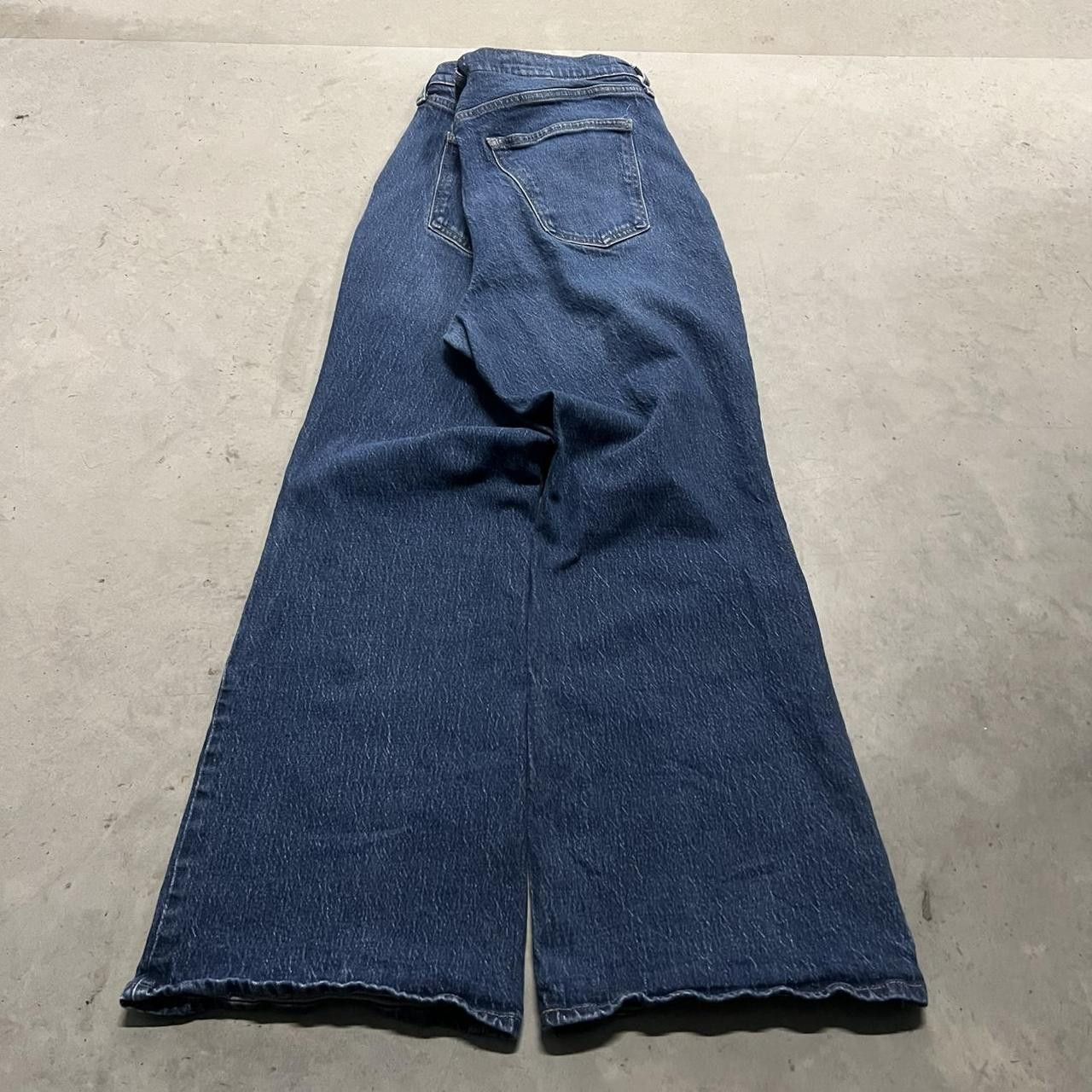 Japanese Brand × Vintage Vintage Y2K High Rise Flared Dark Blue Wash Denim Jeans! Size US 38 / EU 54 - 5 Thumbnail