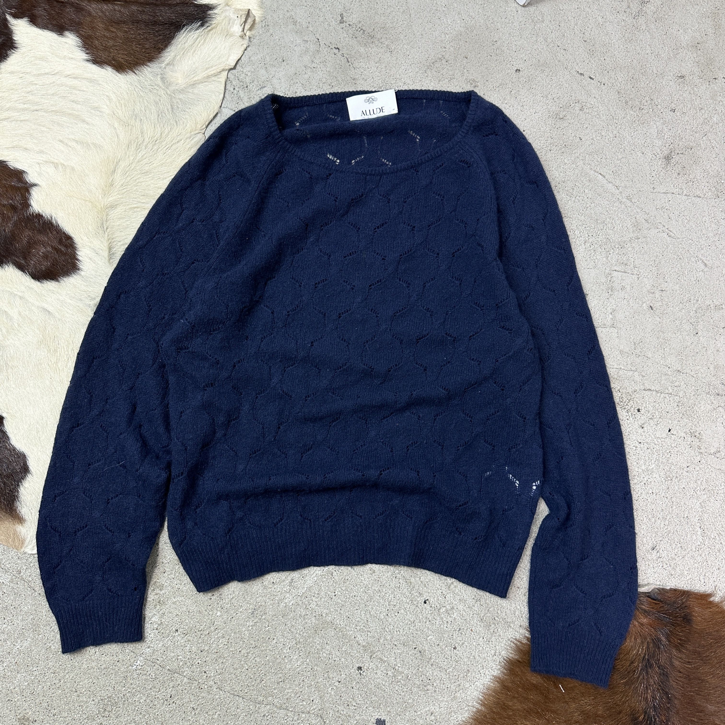 Allude Vintage Old Money Cashmere Allude Mesh Sweater Y2K Size L / US 10 / IT 46 - 2 Thumbnail