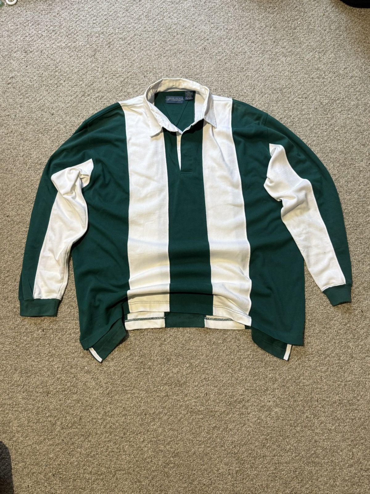 Other *VINTAGE* Green and White Pine Island Striped Rugby shirt Size US XXL / EU 58 / 5 - 1 Thumbnail