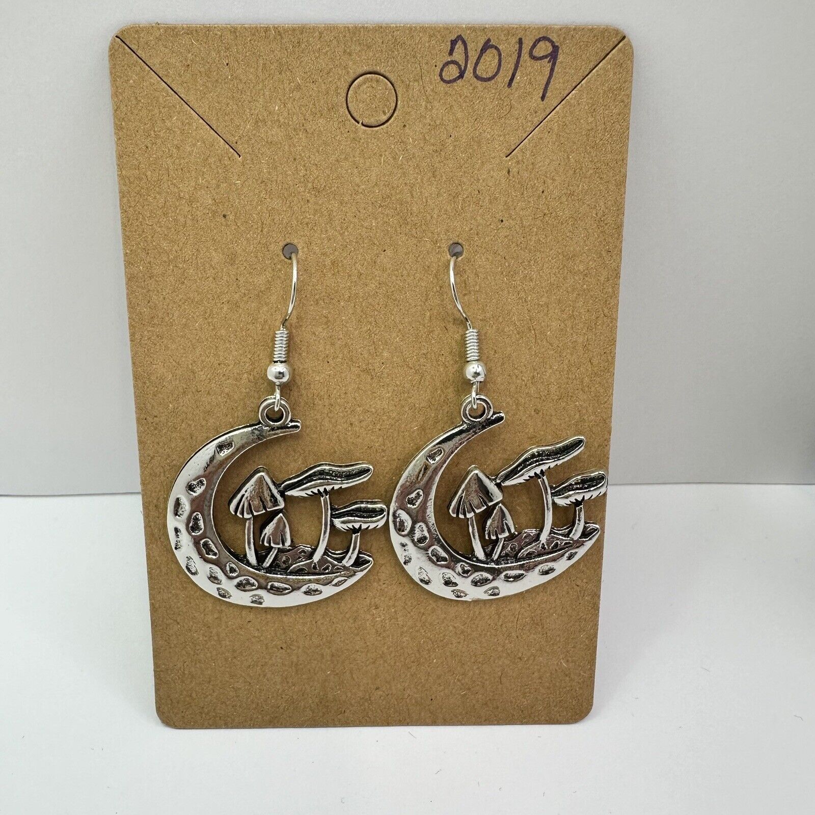 The Unbranded Brand Silver Tone Mushrooms Moon Dangling Hook Earrings New BOHO Size ONE SIZE - 3 Thumbnail
