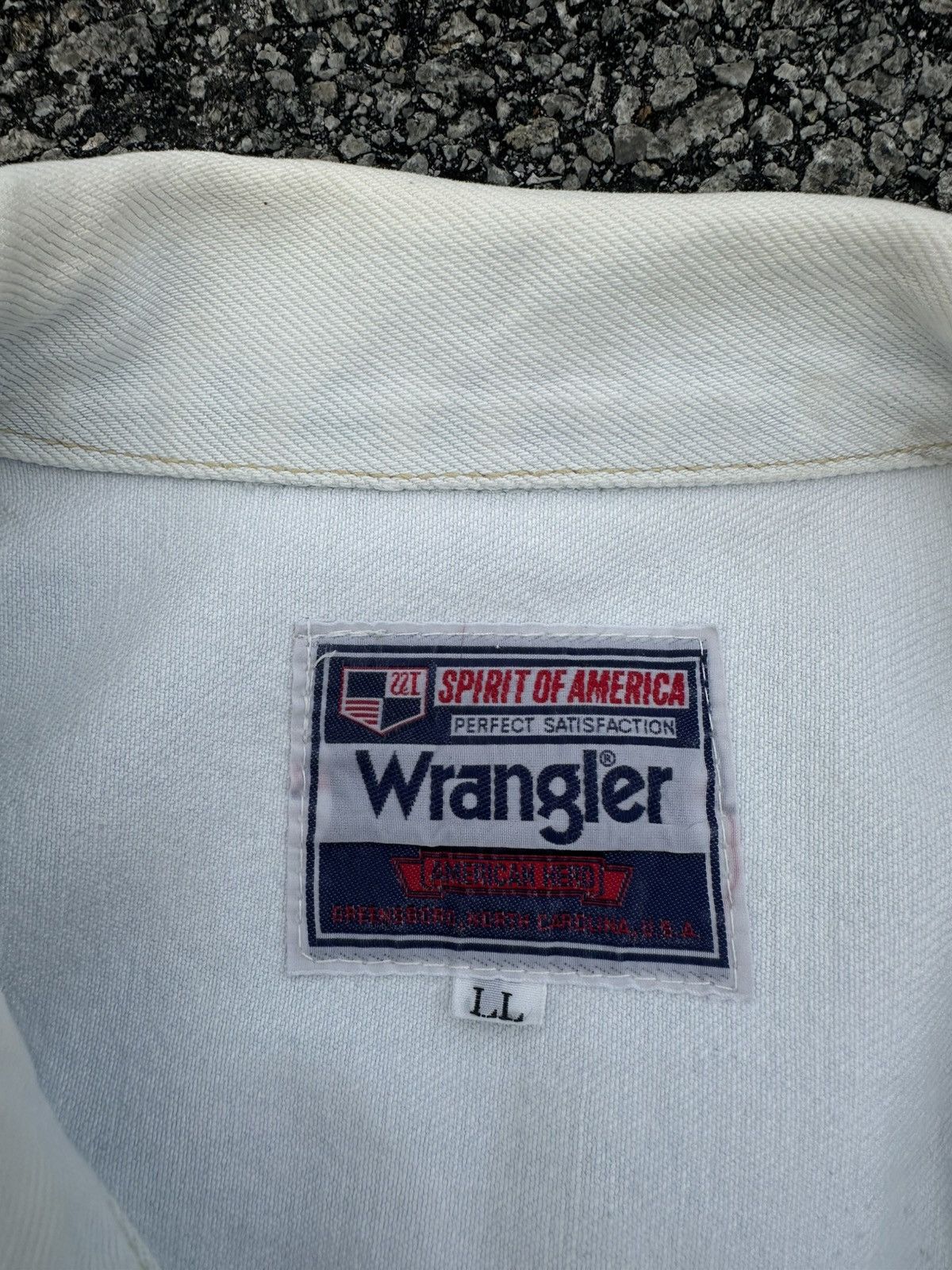 Wrangler 👹Vintage Wrangler White Trucker Jacket Size US L / EU 52-54 / 3 - 8 Thumbnail
