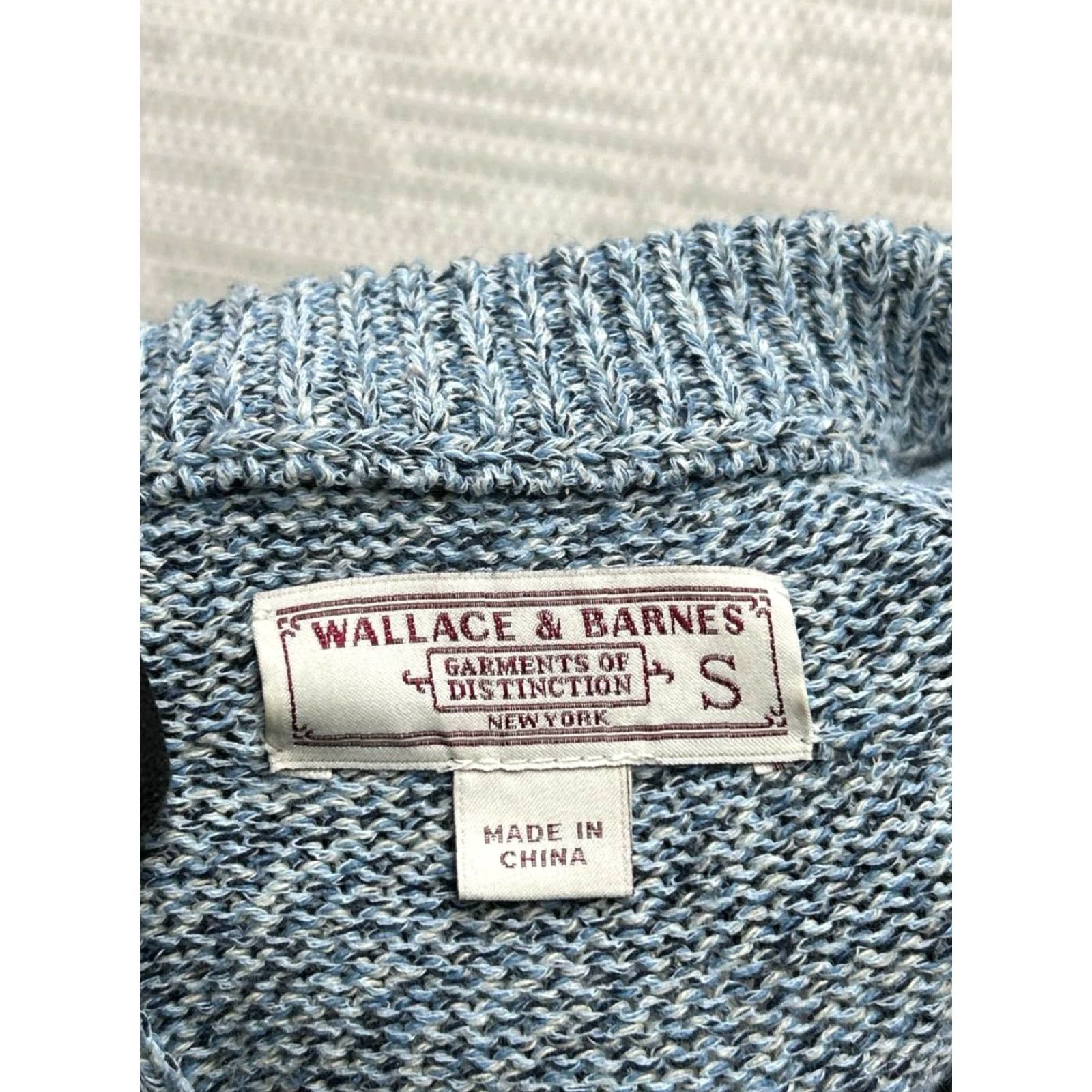Wallace & Barnes Wallace & Barnes Sweater Mens Small Blue Cotton Blend Knit Pullover Size US S / EU 44-46 / 1 - 3 Thumbnail
