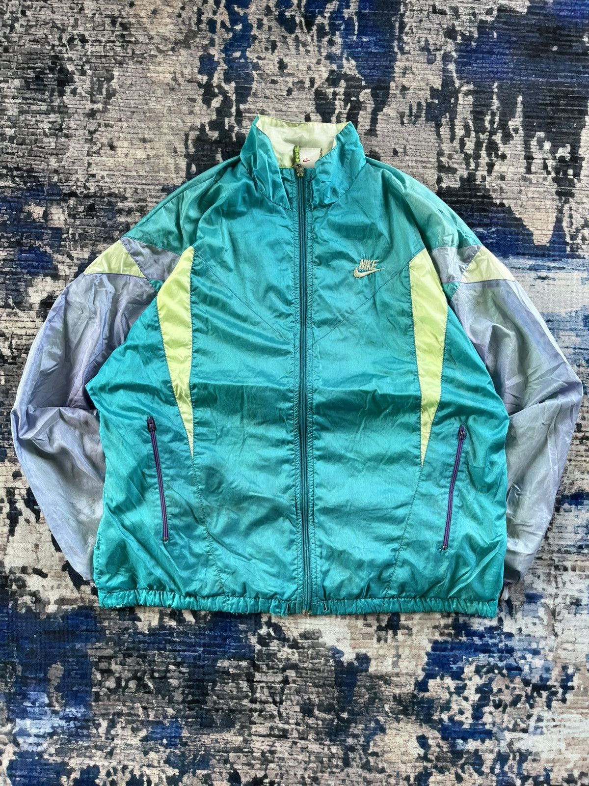 Nike × Vintage Vintage Nike zipper up jacket for sports 90s Size US S / EU 44-46 / 1 - 1 Thumbnail