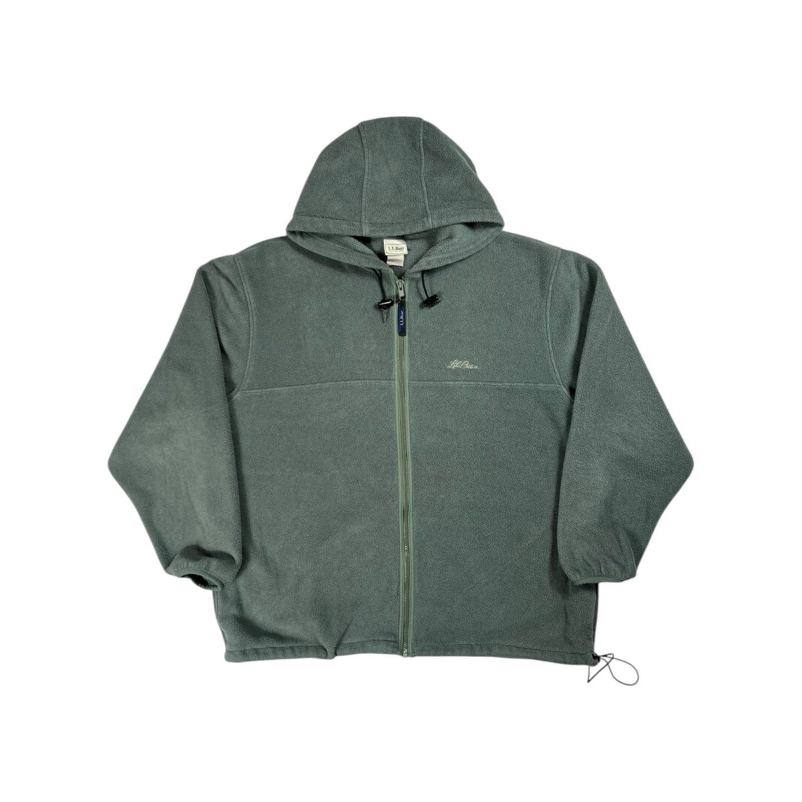 L.L. Bean × Vintage Vintage 90s L.L. Bean tea green full zip fleece hoodie (XL) Size US XL / EU 56 / 4 - 1 Thumbnail