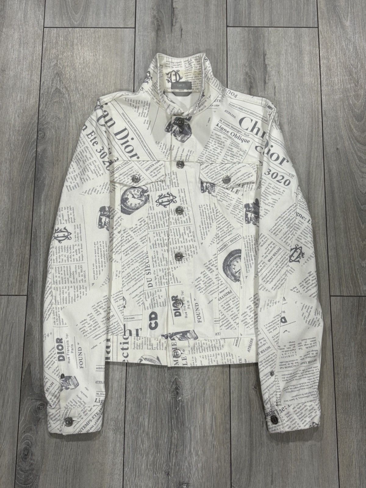 Dior HOMME　ディオールオム　ニュースペーパー柄　トラッカージャケット Dior HOMME ディオールオム ニュースペーパー柄 トラッカー