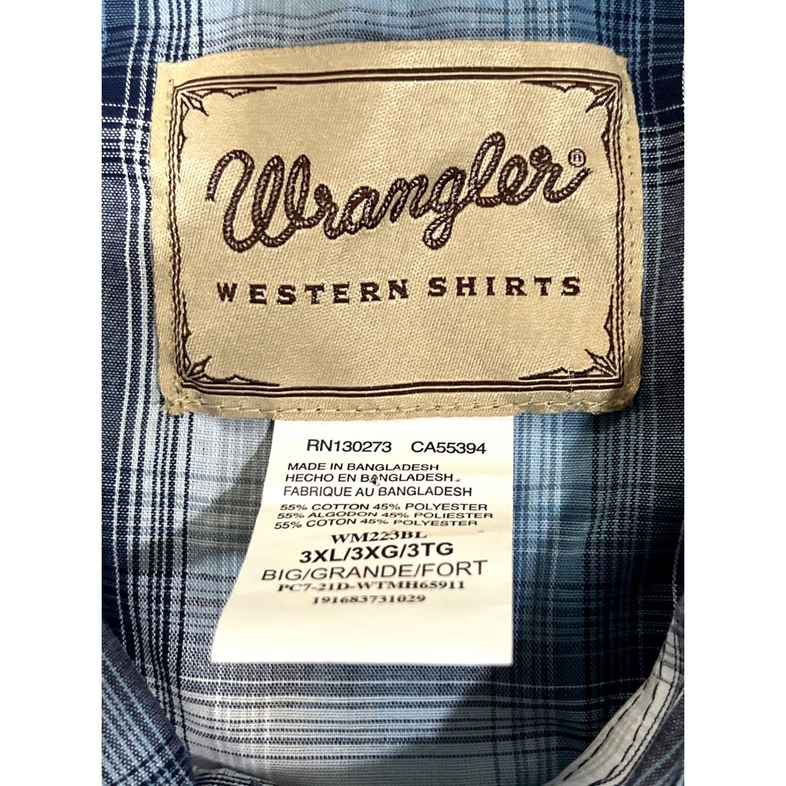 Wrangler Wrangler Western Shirt Men’s 3XL Pearl Snap Short Sleeve Blue Plaid Button-Up Shirt Front Pocket Western Mulberry? Size US XXL / EU 58 / 5 - 6 Thumbnail