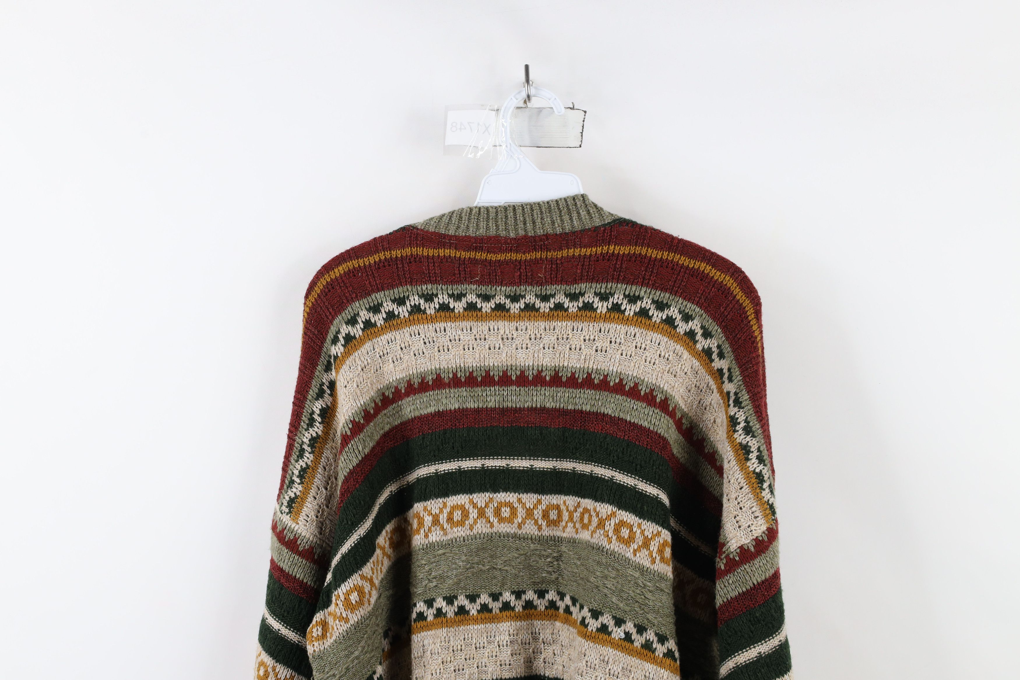 Vintage Vintage 90s Streetwear Fair Isle Knit Cardigan Sweater USA Size US XL / EU 56 / 4 - 8 Thumbnail