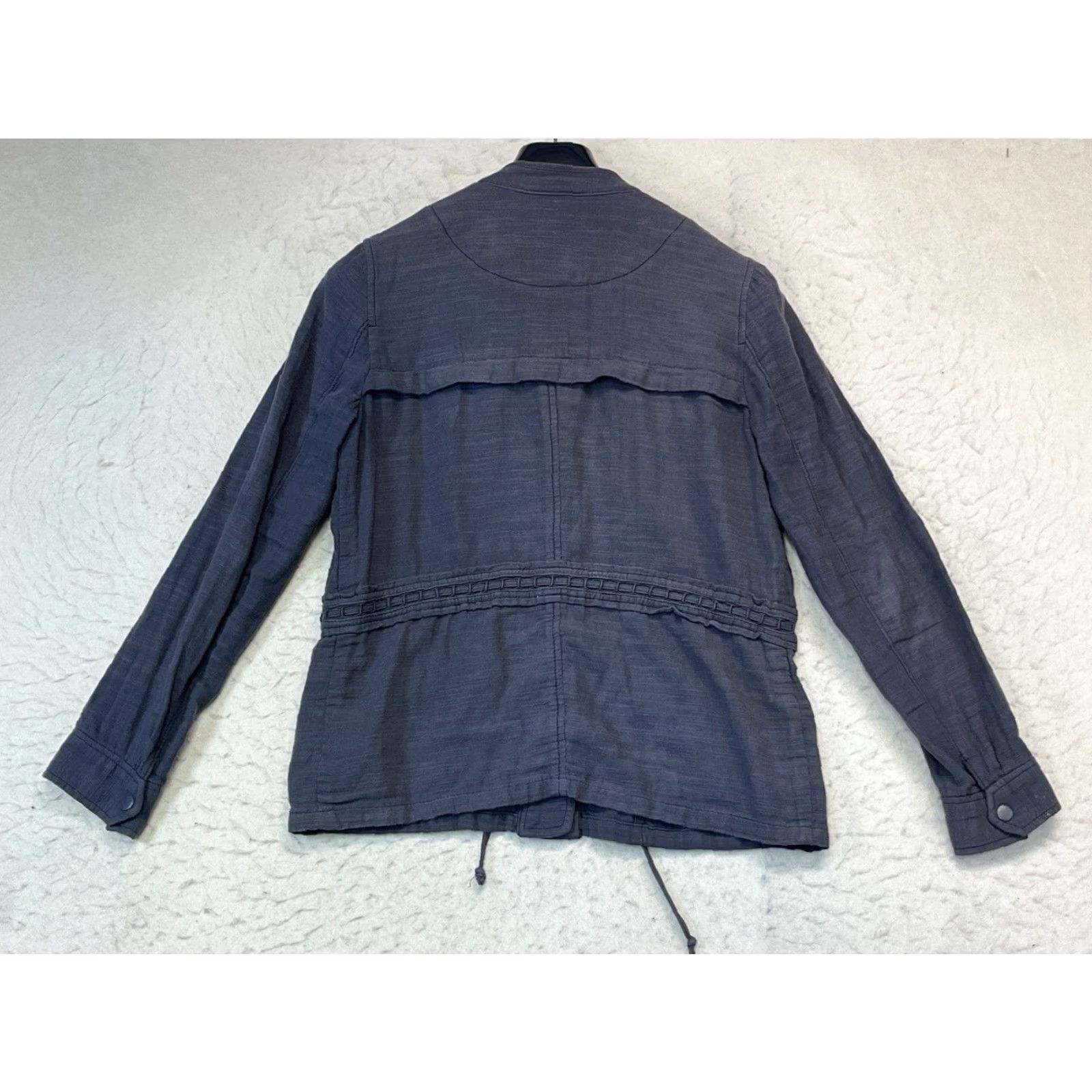 Vintage Hei Hei Women’s Utility Knit Jacket Shirt Top XS Gray Cotton Button Belted Collared Pockets Size XS / US 0-2 / IT 36-38 - 2 Thumbnail