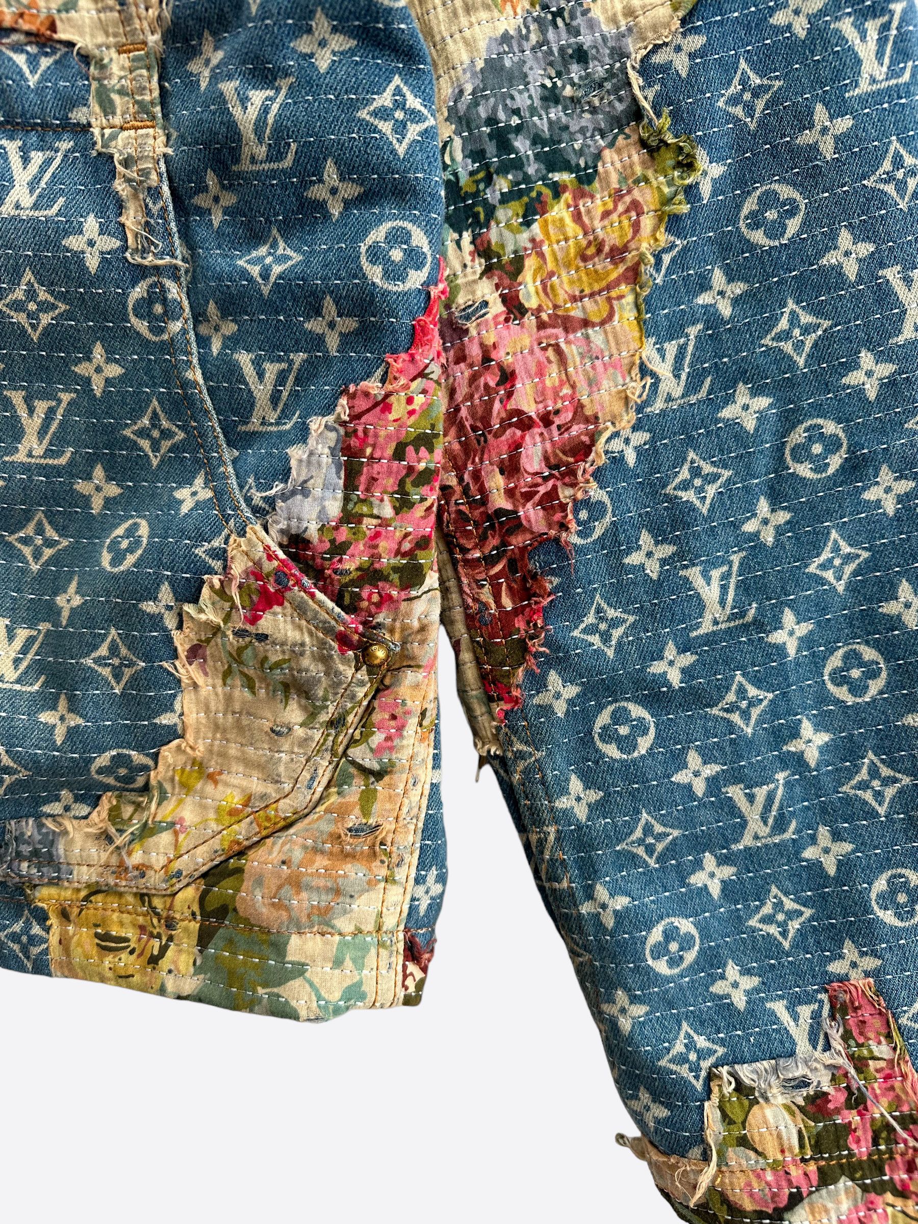 Louis Vuitton Louis Vuitton Blue Monogram Distressed Floral Jacket Size US L / EU 52-54 / 3 - 5 Thumbnail