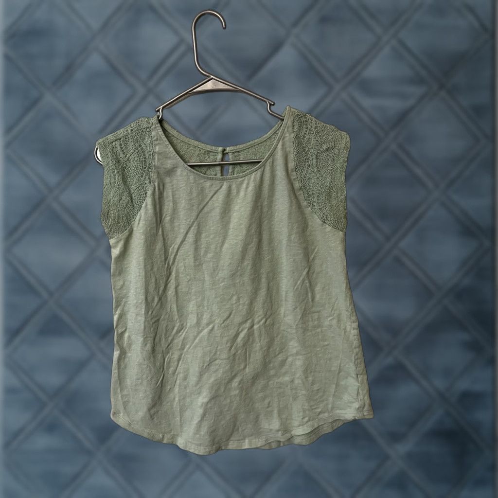Gap Gap Women's Green Keyhole Round Neck Boho Tank SZ Medium Size M / US 6-8 / IT 42-44 - 1 Thumbnail
